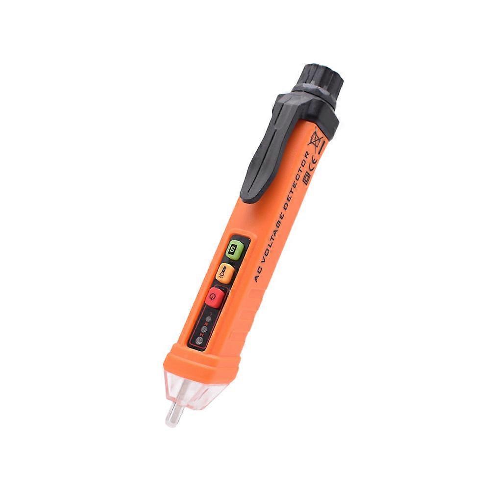 Handheld Voltage Tester Electrical Test Pencil Professional Use Orange 16.3x2.2x2.2Cm Adjustable Sensitivity 1Set