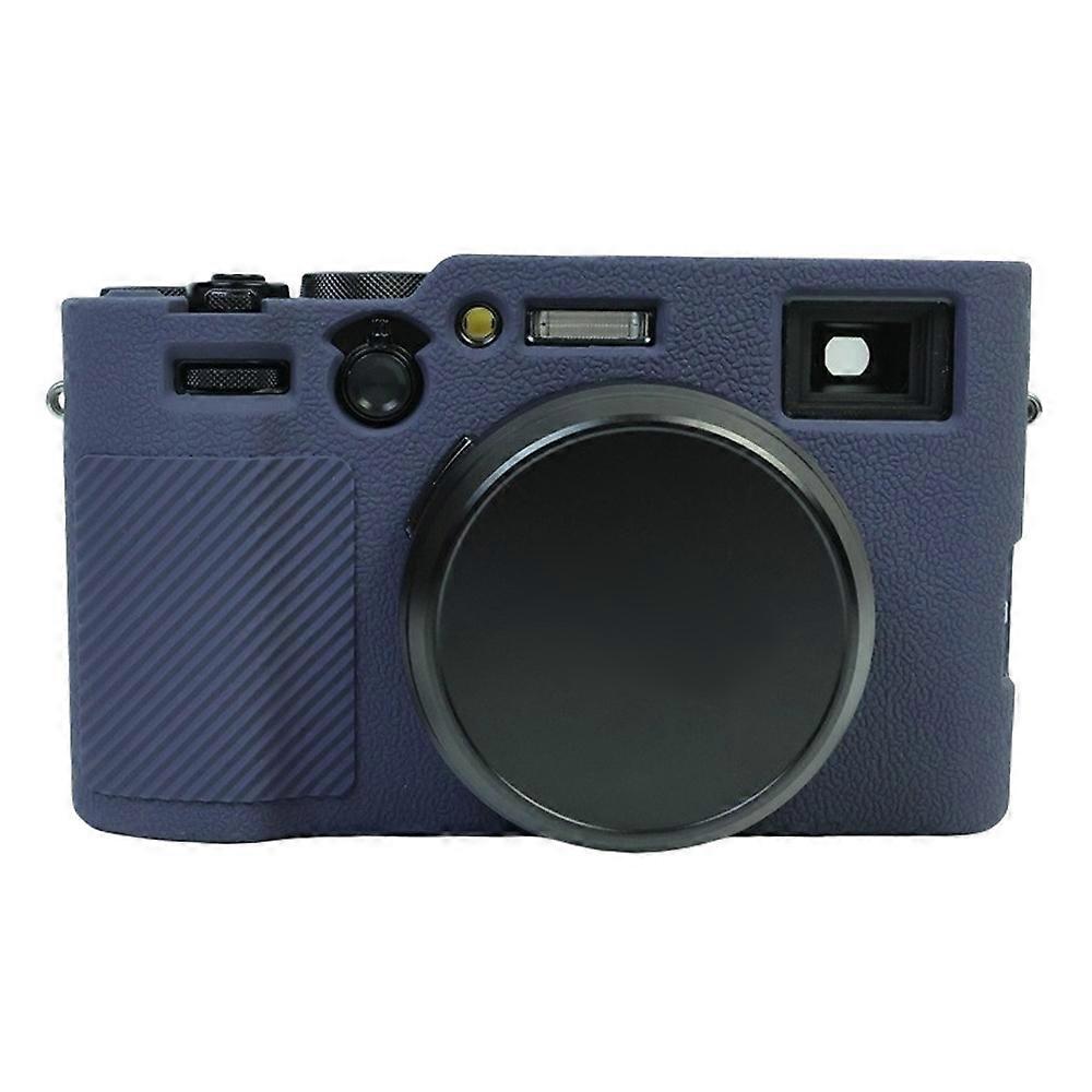 K2K Pour Fujifilm X100VI Boîtier en silicone souple Litchi Texture Camera m2R Housse de protection - Saphir