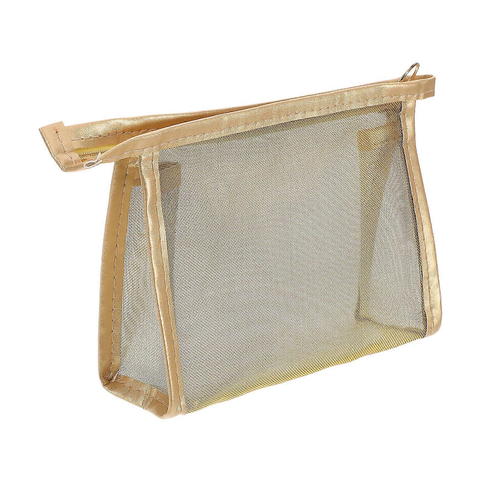 Here's a refined and professional product description based on your input:
**Small Breathable Mesh Travel Toiletry Bag – Compact Nylon Makeup