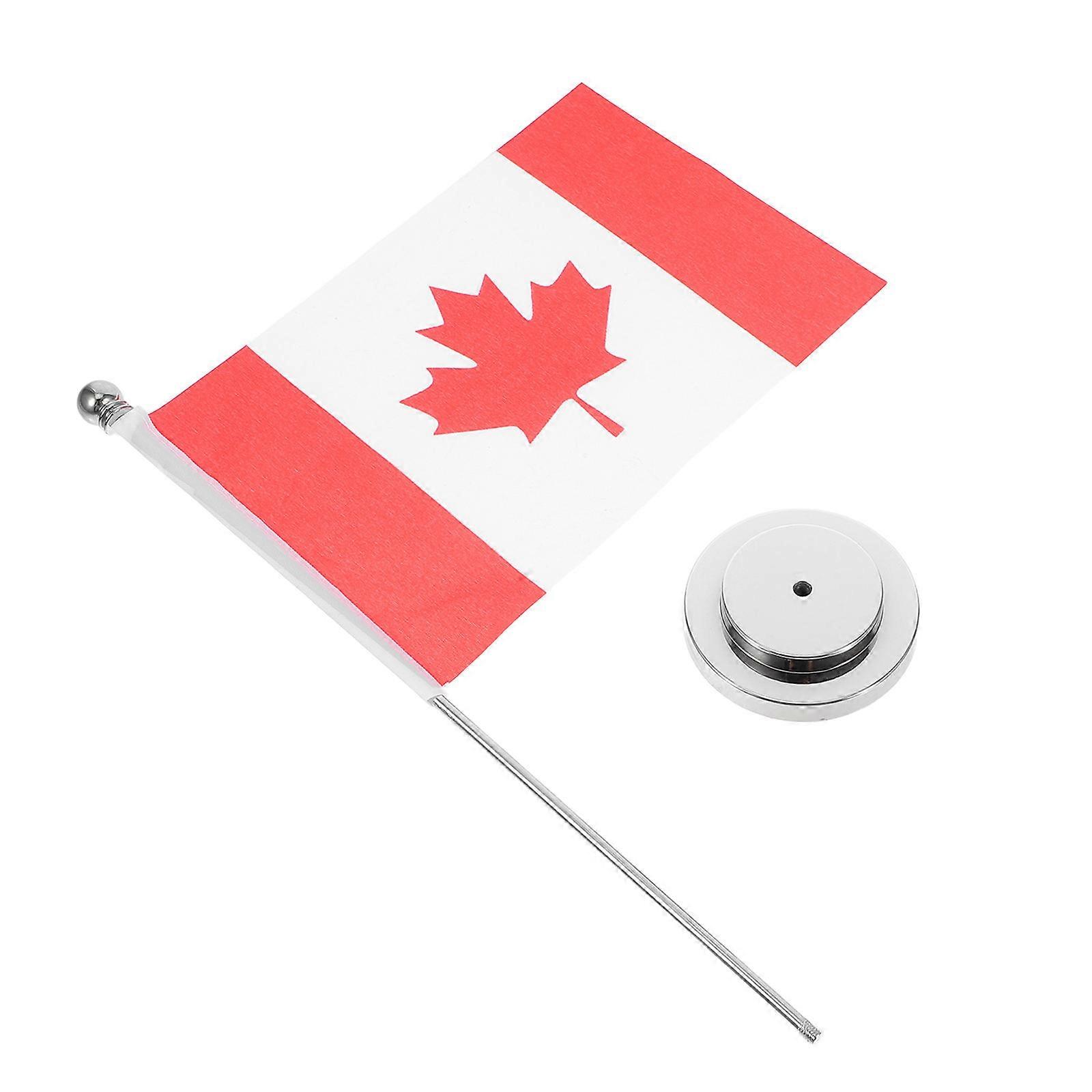 Table Flag Mini Canada Flag Office Table Desktop Decorations Multi Color 30.00X7.00X7.00CM Polyester 1Set