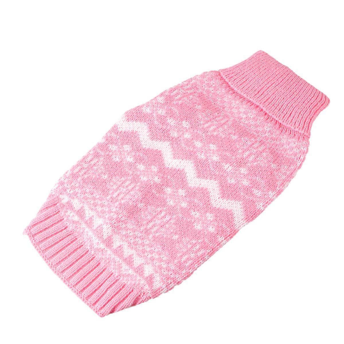 Pet Sweater High Collar Pink S Autumn or Winter Weather Warmth 1Pack