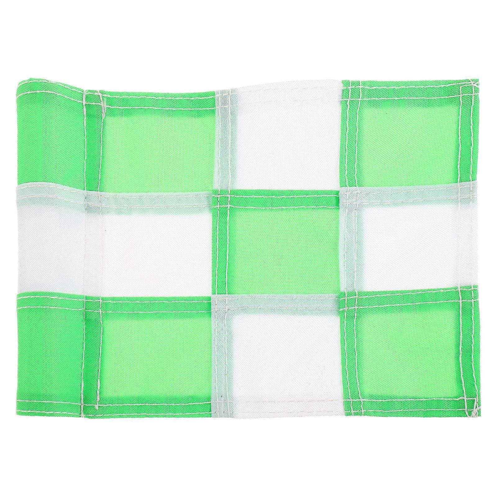 Golf Hole Cup and Flag Checkered Golf Flag Decorative Green White 21.00X15.70X2.20CM For Garden Use 1Pack