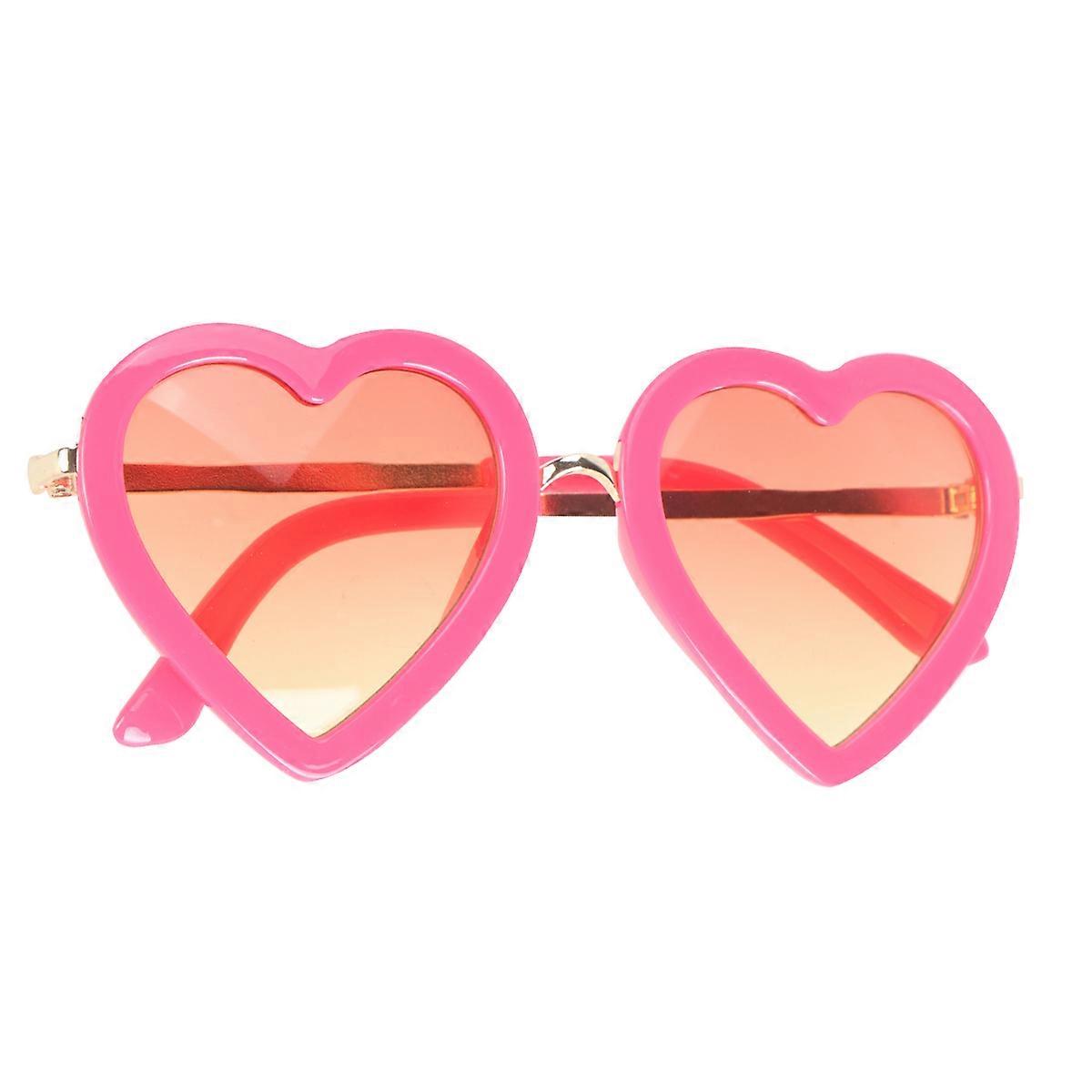 Fashion Heart-Shaped Eyeglasses Valentine's Day Prop Carmine Rose Color Comfortable Wearing 1Set