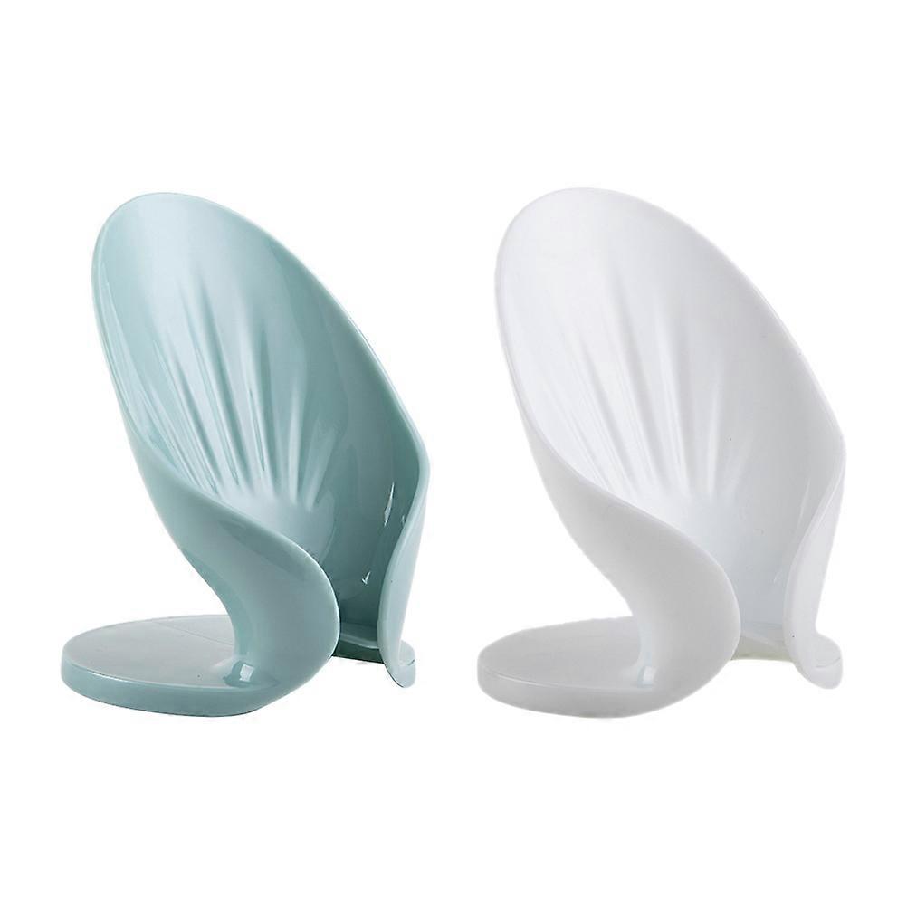 Draining Dish Plastic Soap Tray Self Draining Bathroom Accessories Rectangular 2Pcs