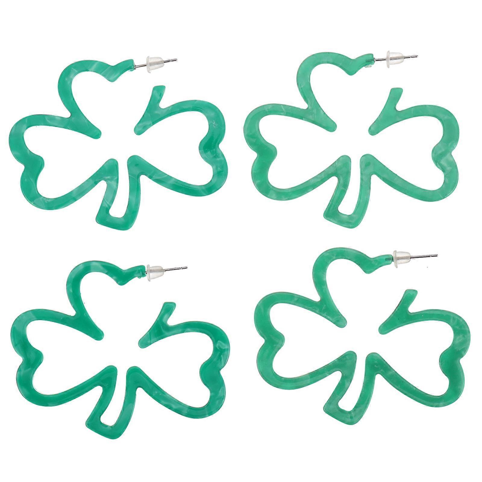 Patricks Day Earrings Women Daily Dark Style 2Pairs Festive Accessory