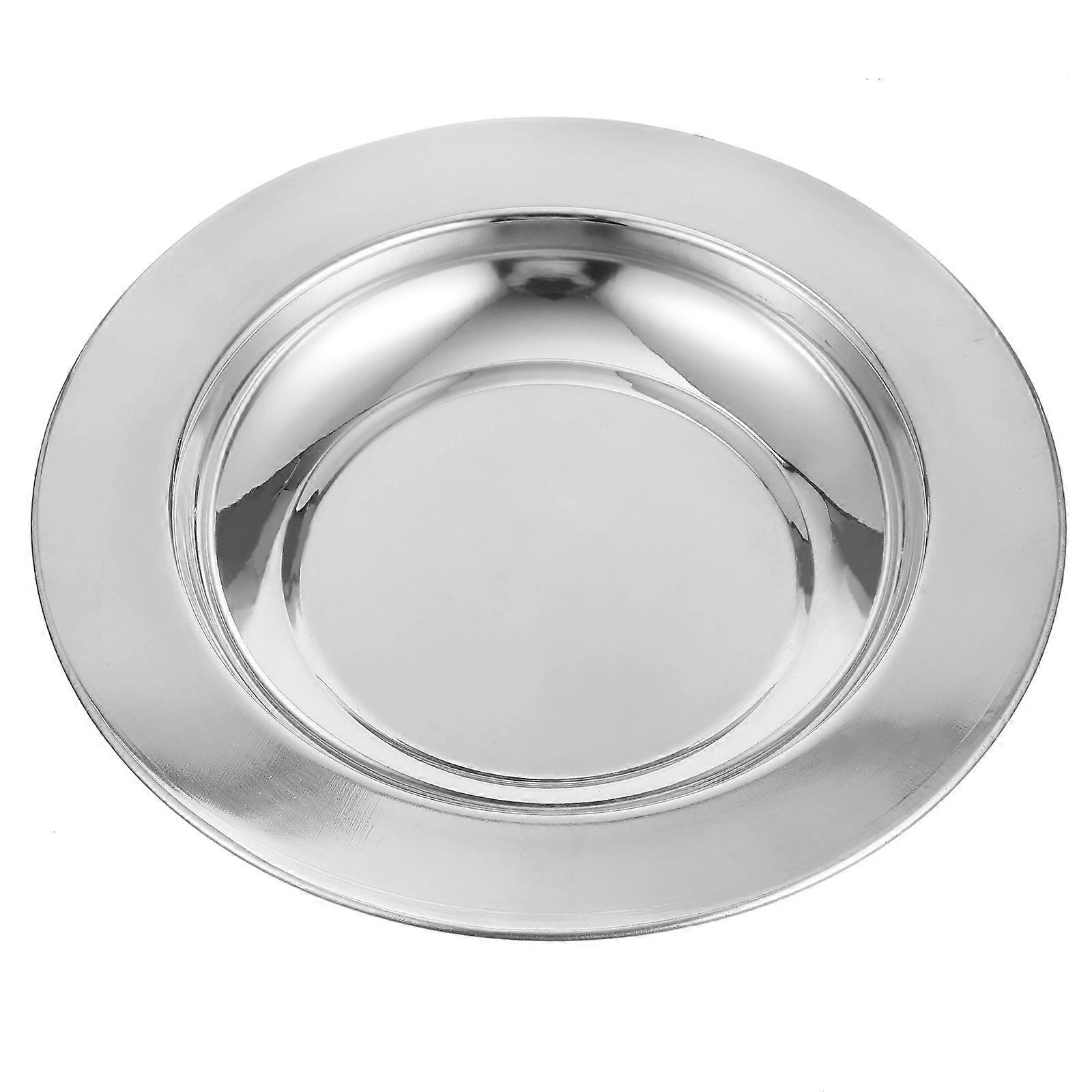 Stainless Steel Slotted Plate Western Food Dish Restaurant Use Heat Resistant Square Silver 25x25x3cm 1Set