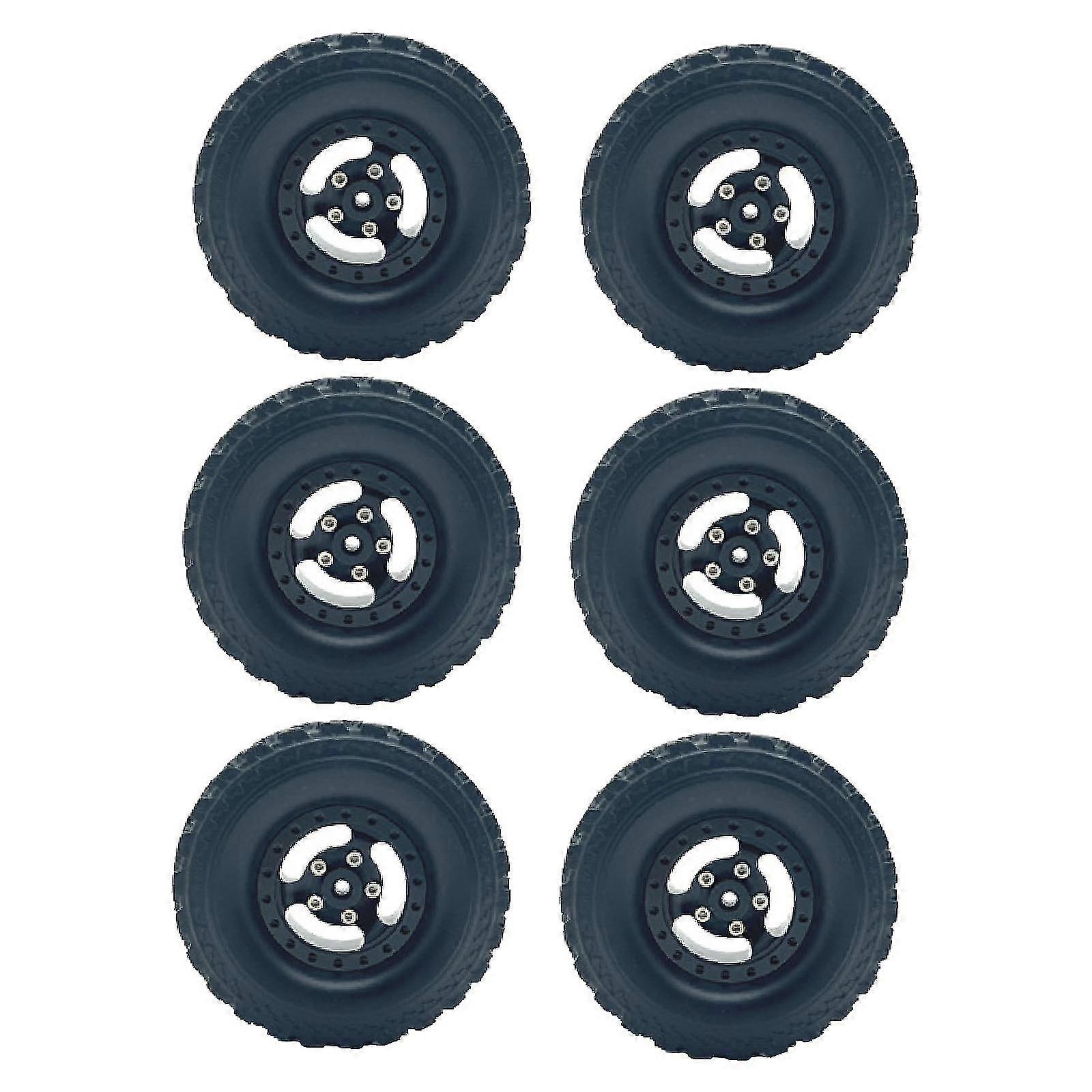 6x 1/12 1/16 RC Auto Felge und Reifen Robuste RC Auto Strandreifen für RC Auto rot