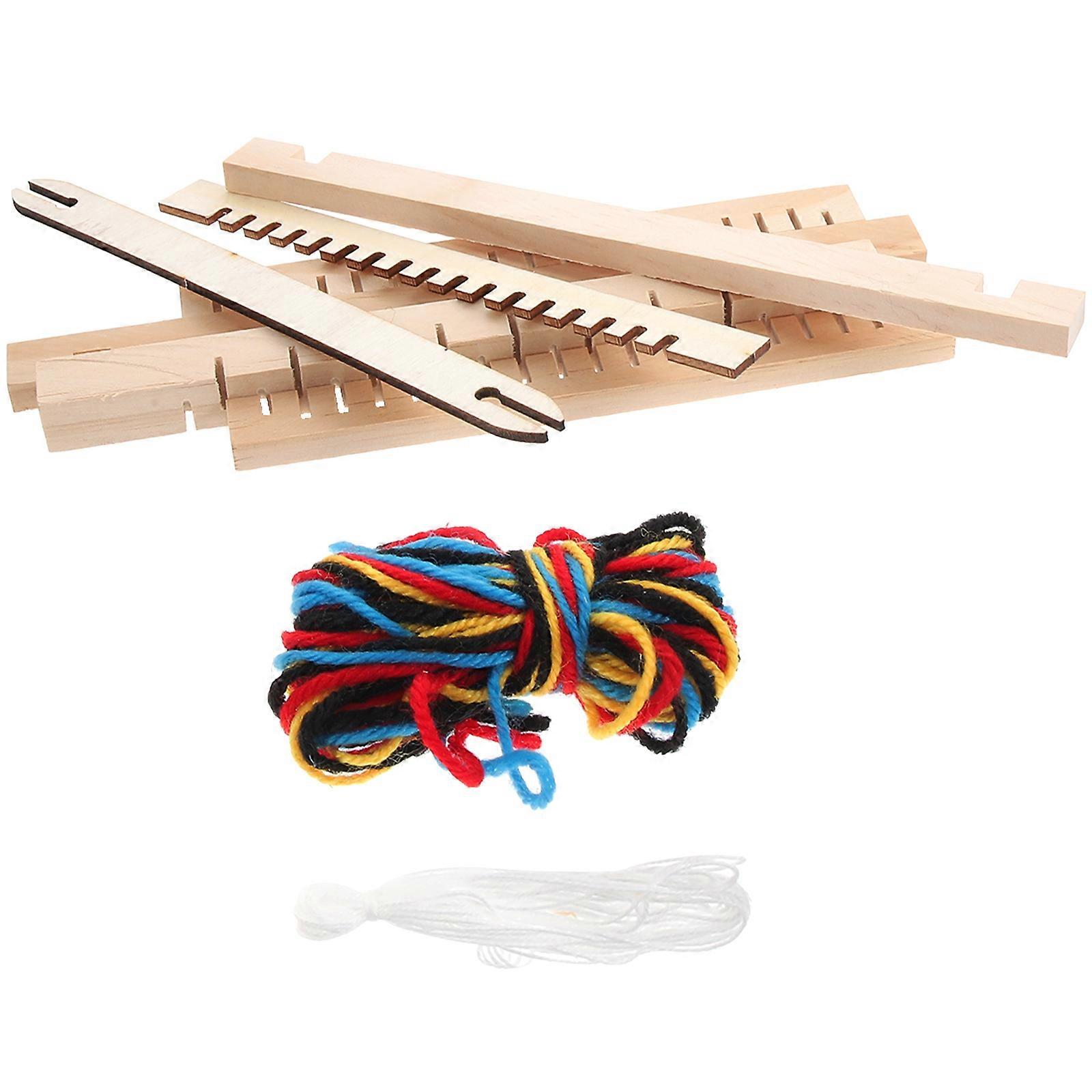 Knitting Children Loom Toy Wooden Weaving Loom for Home Play Rectangular Shape 1 Set