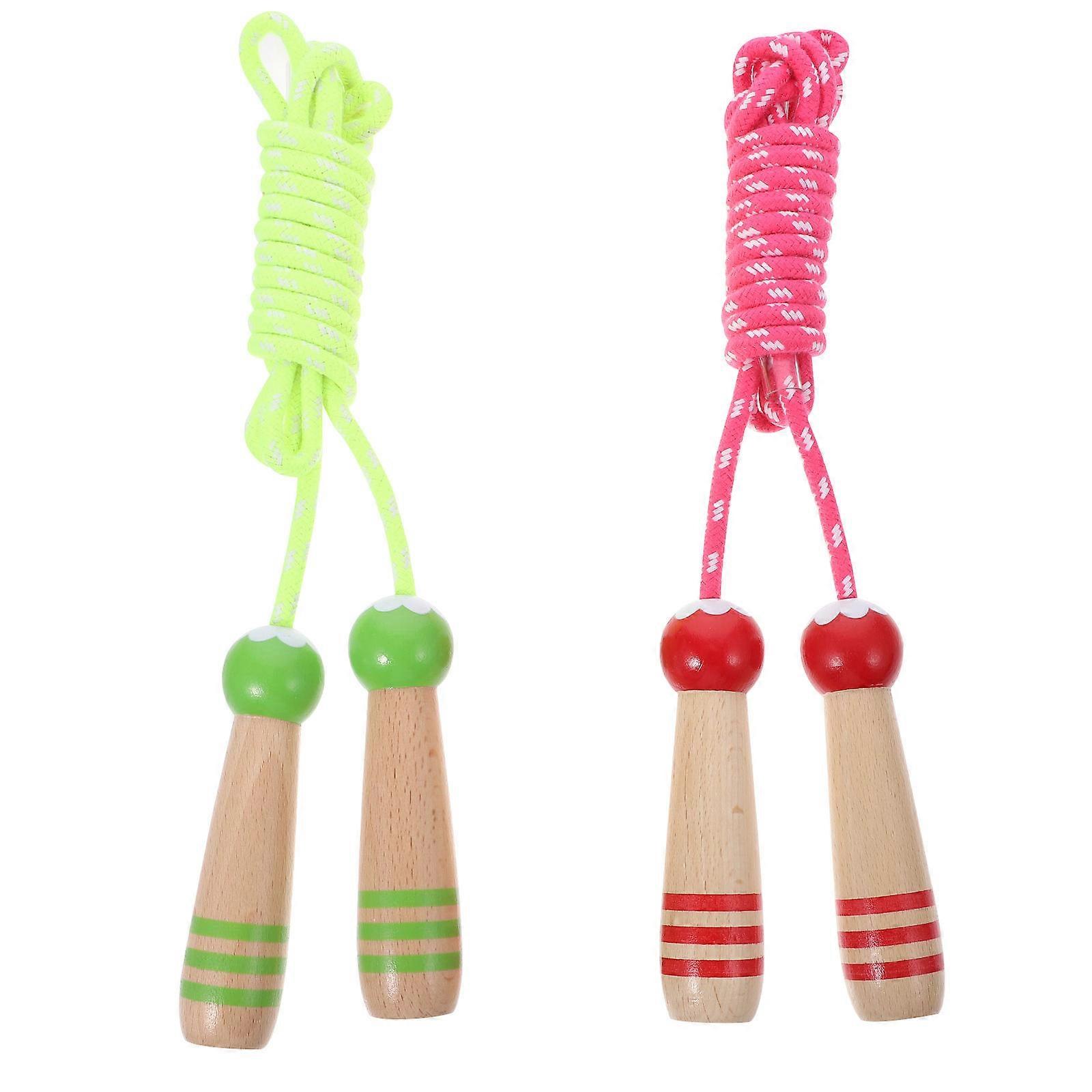 Adjustable Jump Rope with Portable Cord and Wooden Handles – Lightweight, Non Slip, Comfortable Grip for Kids’ Fitness and Exercise