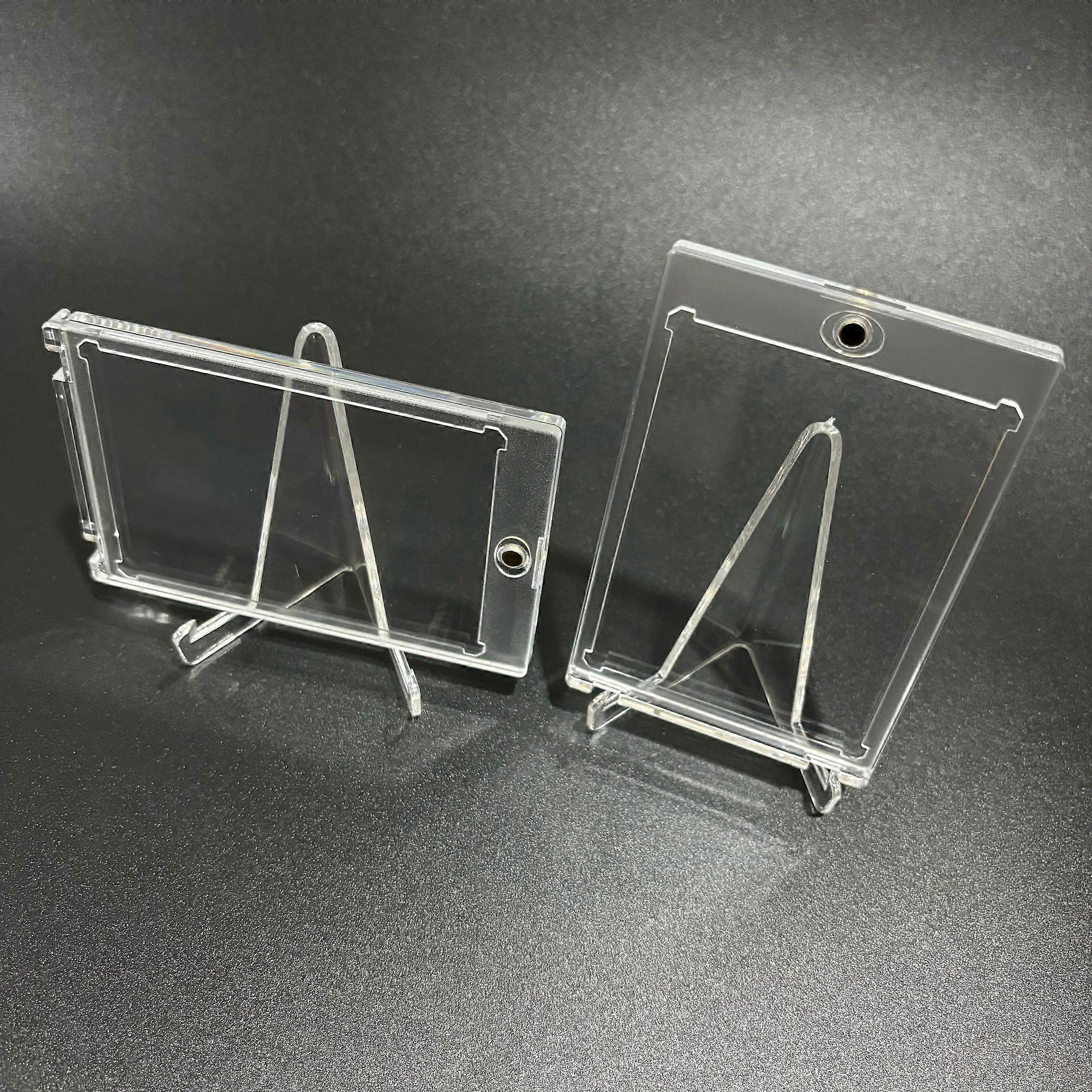 6 Sets Magnetic Card Holders with Clear Acrylic Stand Baseball Card Holders Protector Display Case for Sports Baseball Game Business