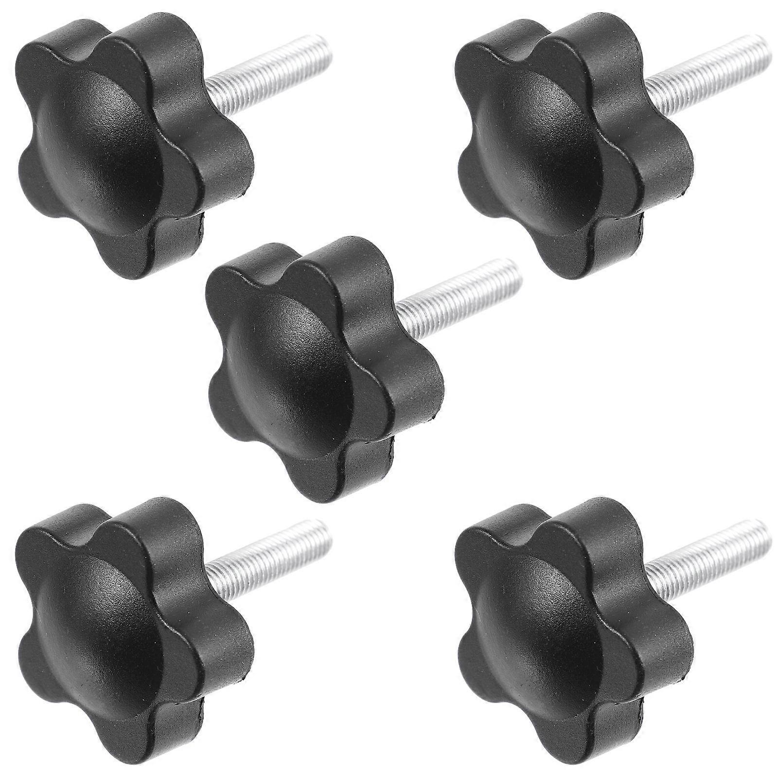 Machine Knob Rust-Resistant Hand-Tightening Threaded Knob For Fixing Works Black 15Pcs