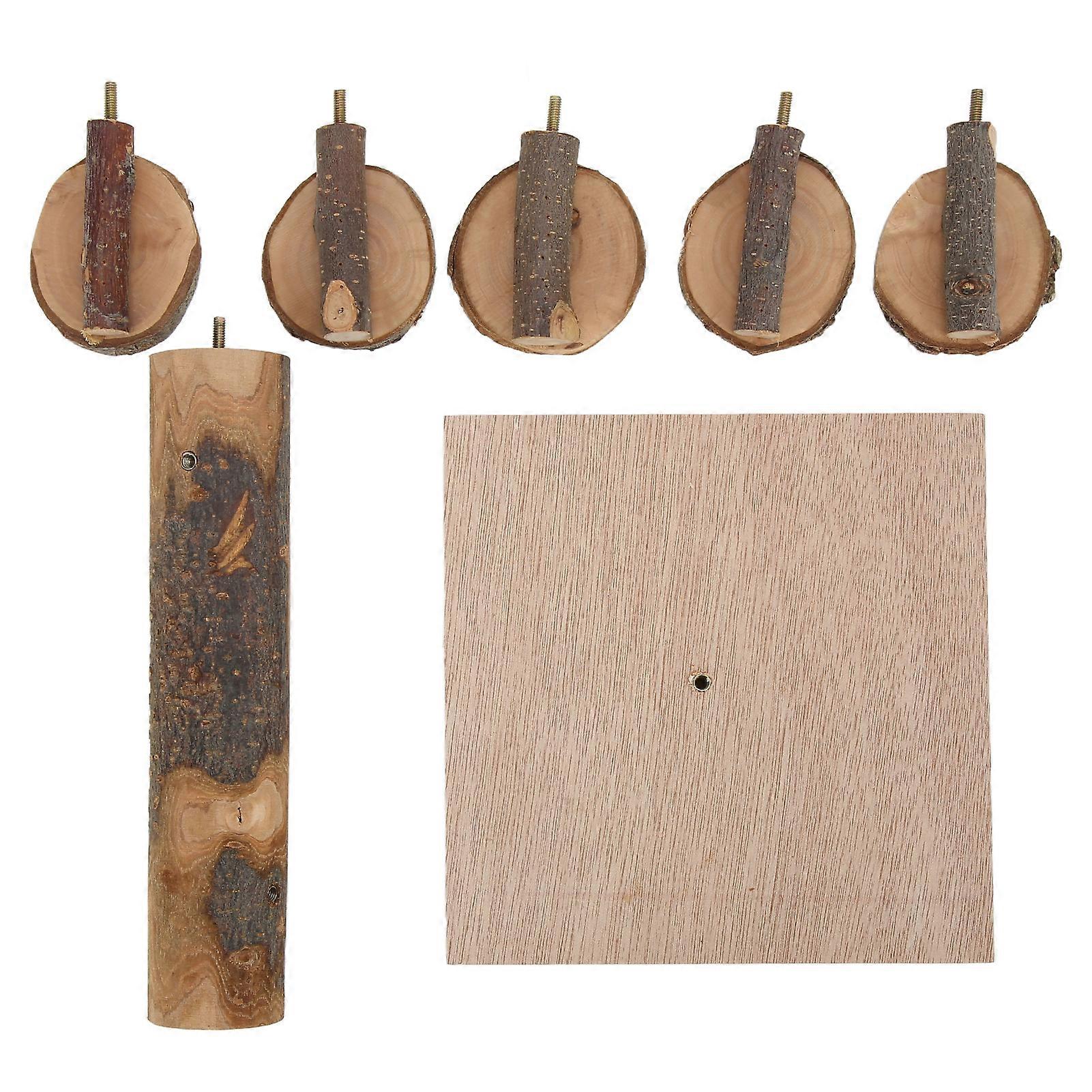 Hamster Climbing Wooden Stand Platform Rotating Activity Playground Stand Platform Toys for Mouse Hamster