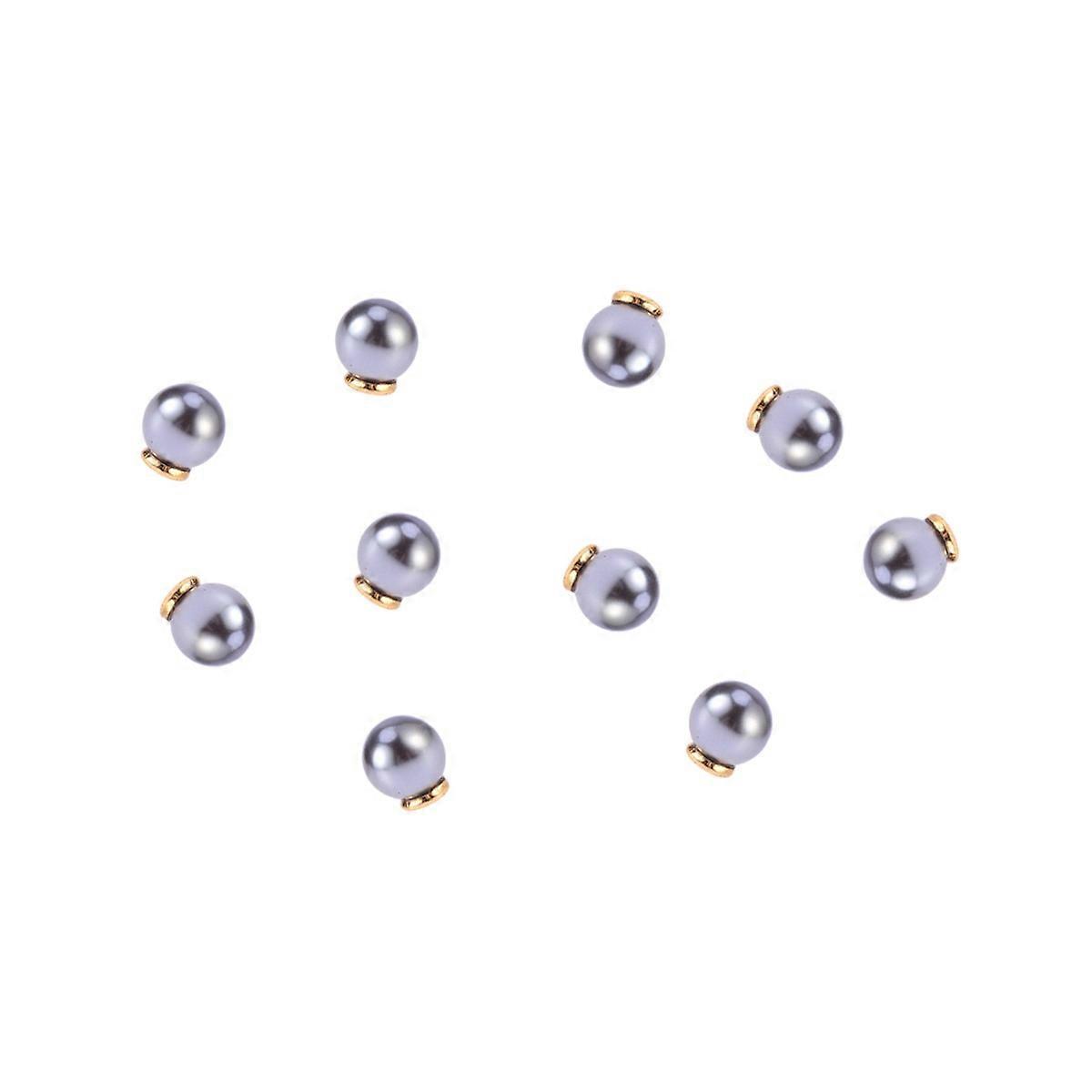 Black Pearl Earrings Stylish Ear Studs Rings 18K Plating 10Pcs Copper Material Anti-Off