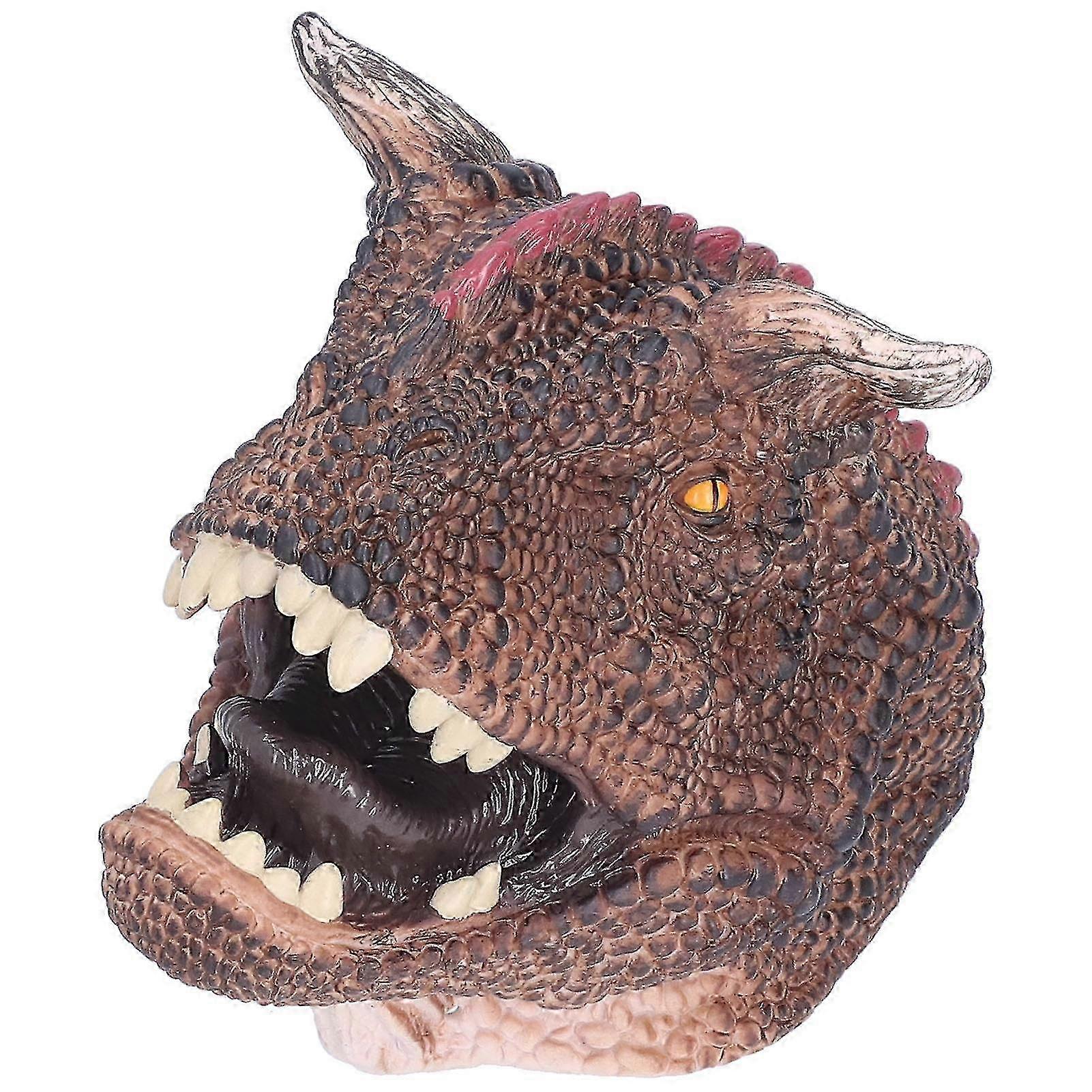 Realistic Carnotaurus Hand Puppets for Kids - Hand Painted Dinosaur Toys