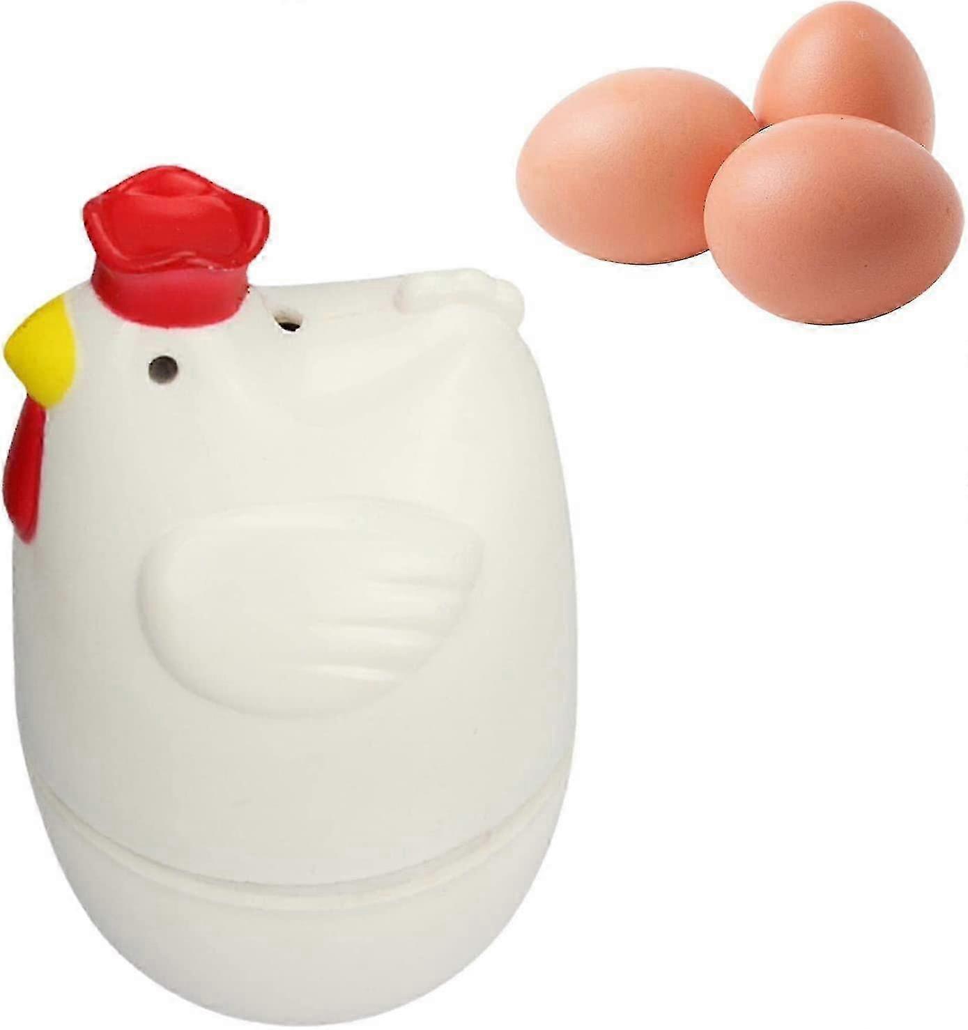 Food-Grade Microwave Egg Cooker, Easy to Use Soft Medium Egg Maker in Chicken Shape for Home Kitchen