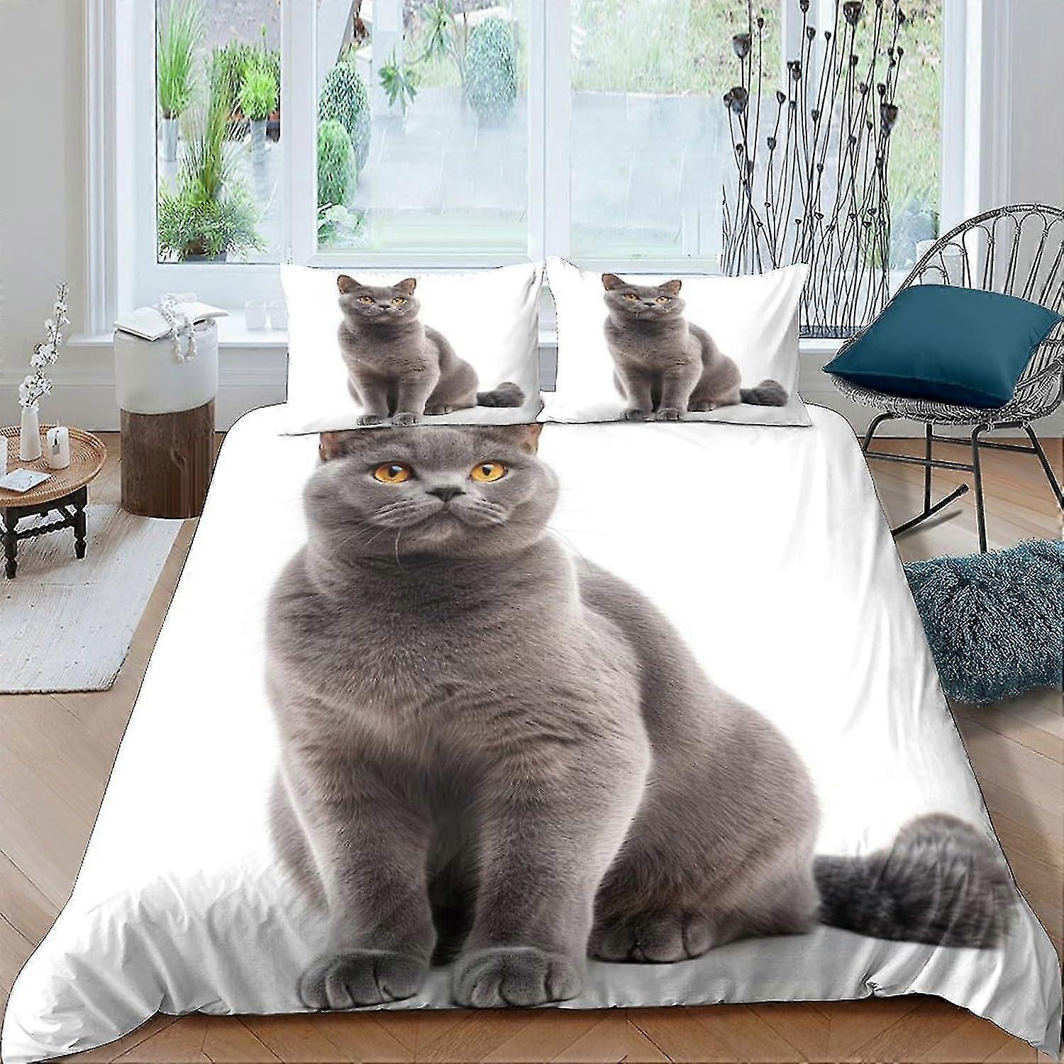 Cute Animal 3D Print Duvet Cover Set for Teens and Adults with Zipper Closure Soft Microfiber Bedding