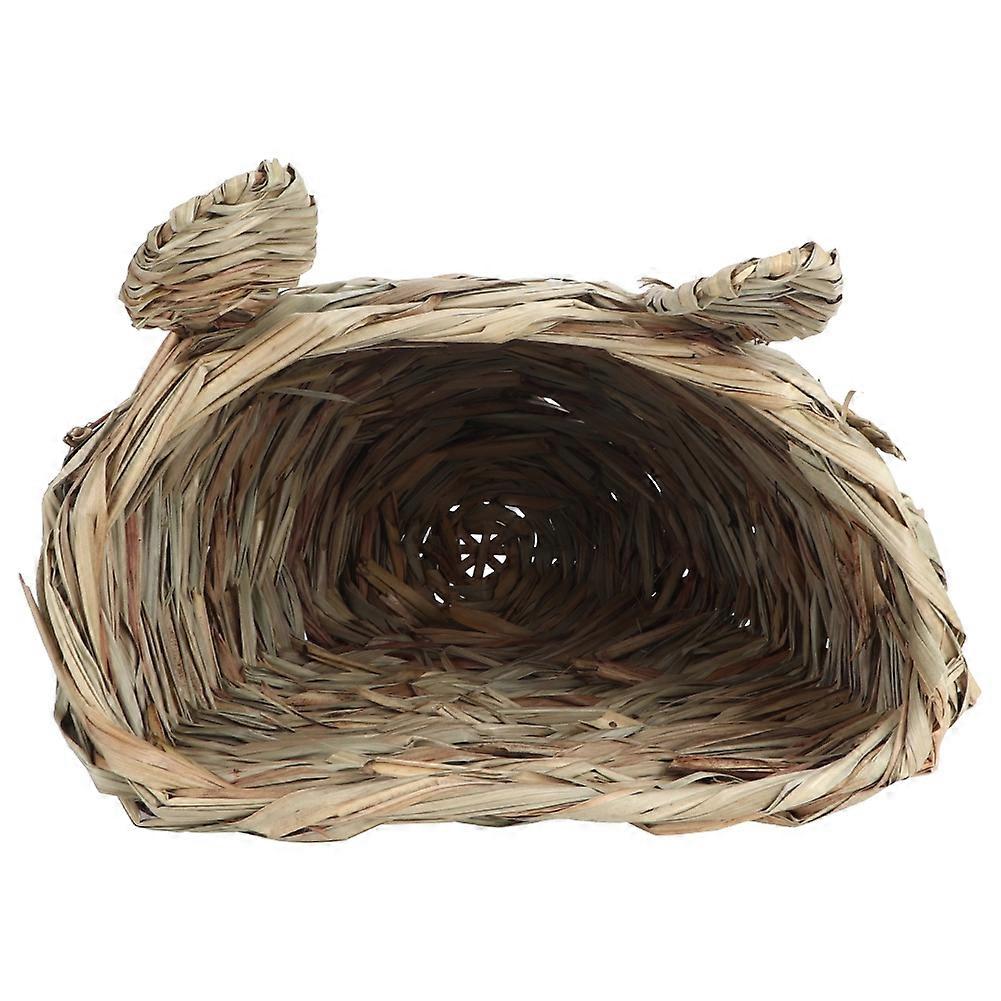 Straw Braid Rabbit Head Shape Chinchilla Hamster Hedgehog Grass Warm House Nest