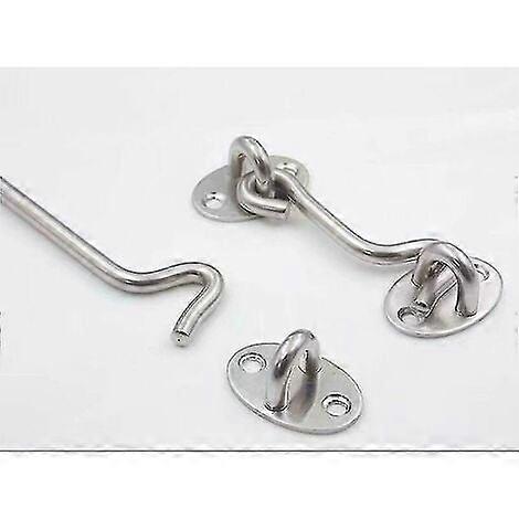 4 Pivot Door Fixing Hooks for Doors and Windows Frames (Silver 75mm)