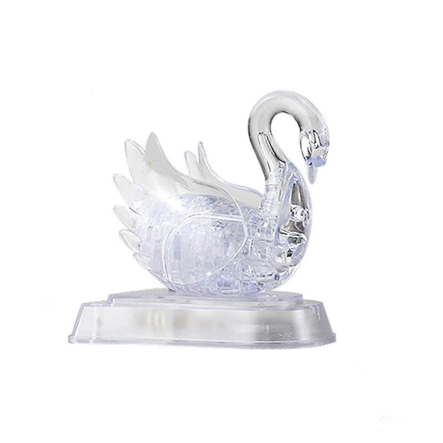 3D Crystal Jigsaw Puzzle – Transparent Swan Puzzle for Adults Aged 16+ – Educational 3D Model Toy
