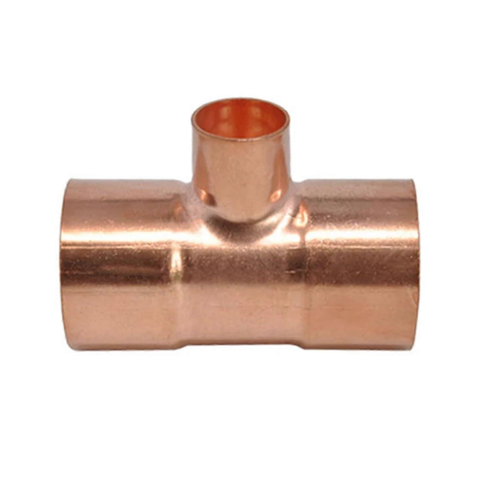 1/4' 3/8' 1/2' 8 10 14 15 16 19 22 25159mm ID Copper End Feed Solder Reducing T 3 Way Plumbing Fitting for Air Conditioner (1.9x0.8mm)