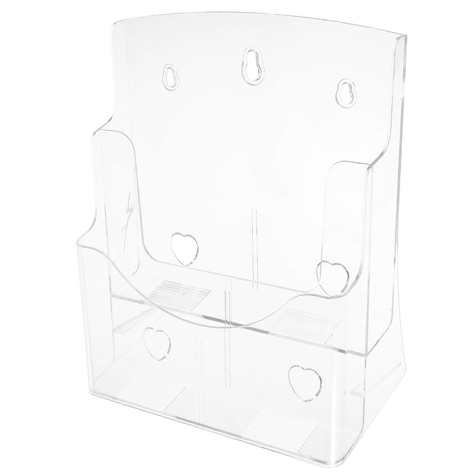 Compact Transparent Brochure Display Stand for Pamphlets, Menus, and Files – Easy Assembly, Clear Visibility for Offices, Retail, and Trade Shows