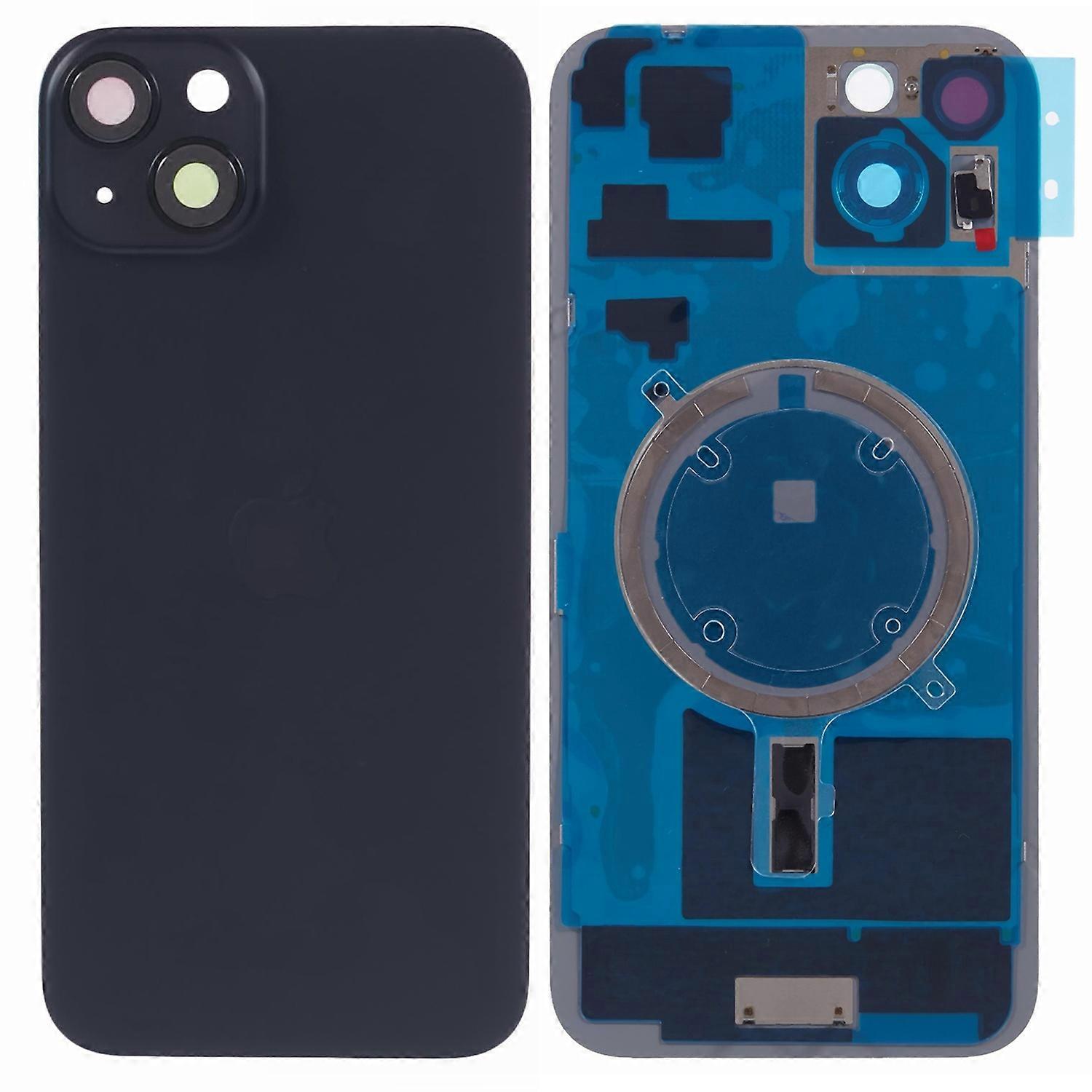 For iPhone 15 Plus Battery Housing with Bracket Camera Lens Cover Replacement Part