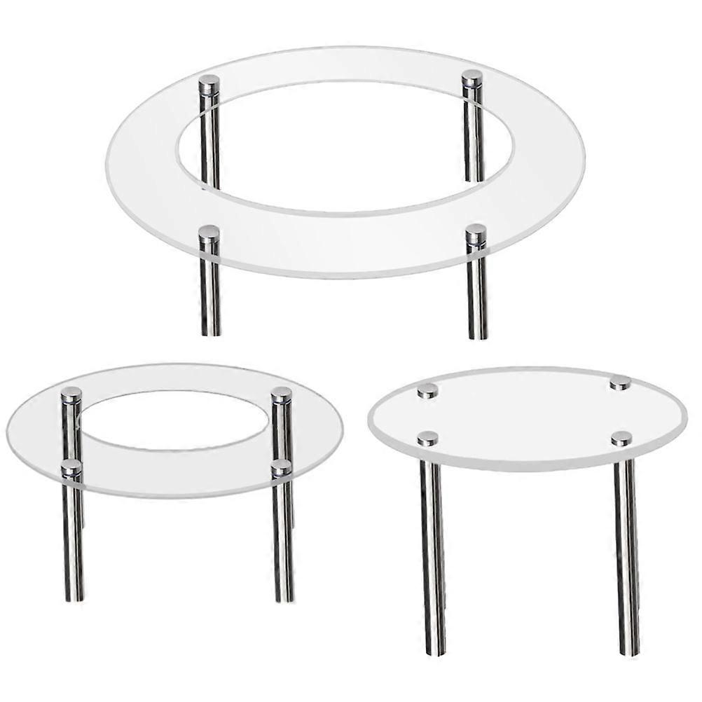 Dessert Display Stands Clear Cake Riser Multi-functional Transparent Cake Stand for Wedding Bakery Use 11.4x11.4x10cm 3Pcs