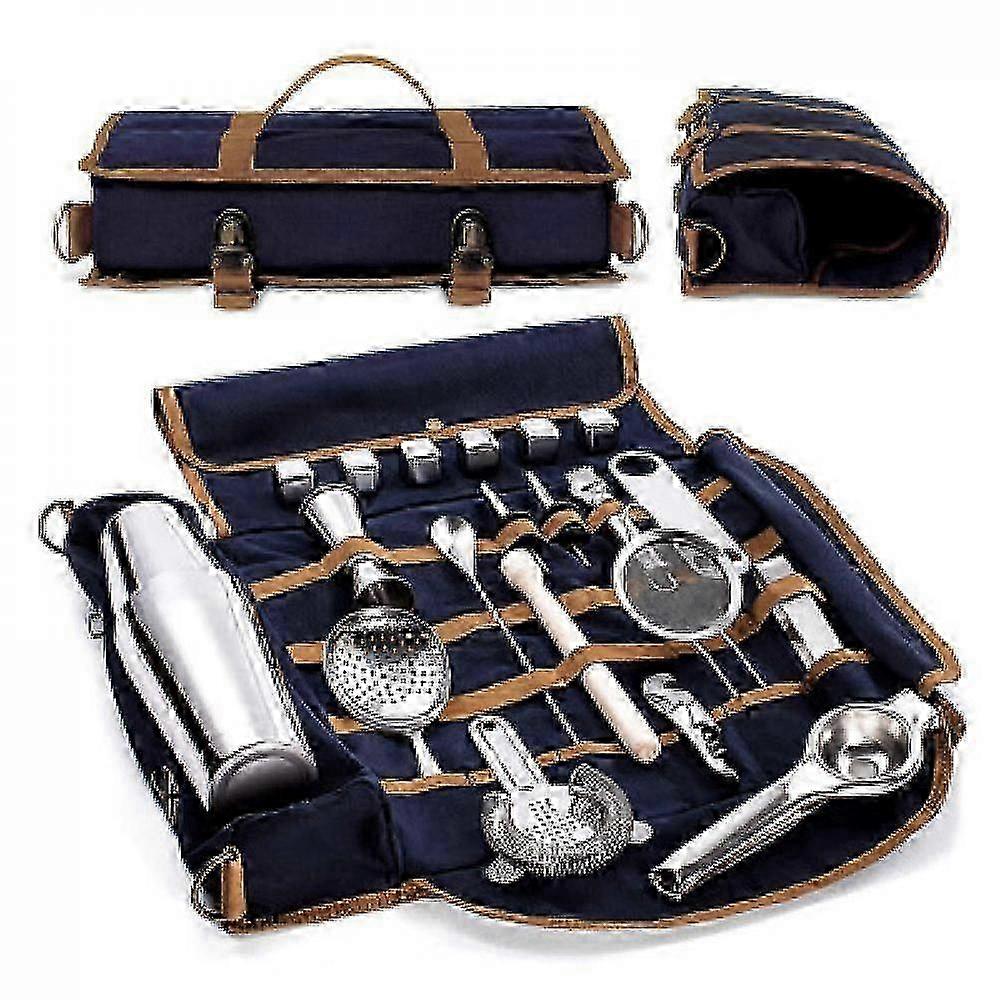 Creative Bartender Canvas Toolkit Carrying Bag - Storage Pack for Cocktail Shaker Set & Bar Tools by IYK ERD