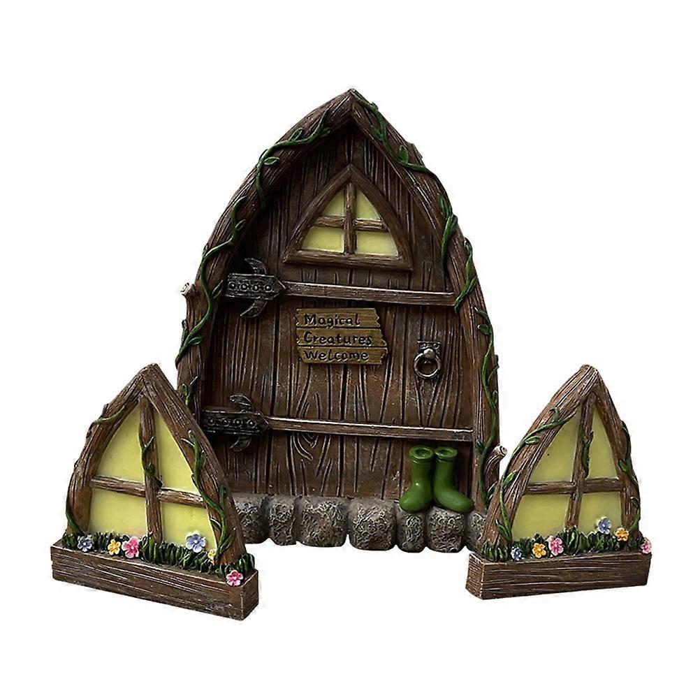 Artistic Resin Window Trim Decorative Items for Home Decor Brown Color 1 Set