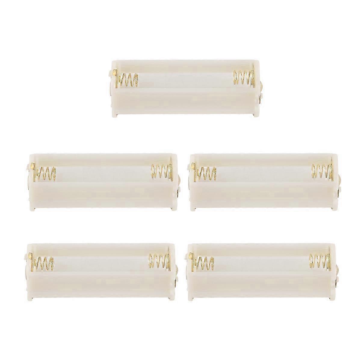 5Pcs Round 3x 1.5V AAA Battery Holder Case Box Container WhiteEdition 0711