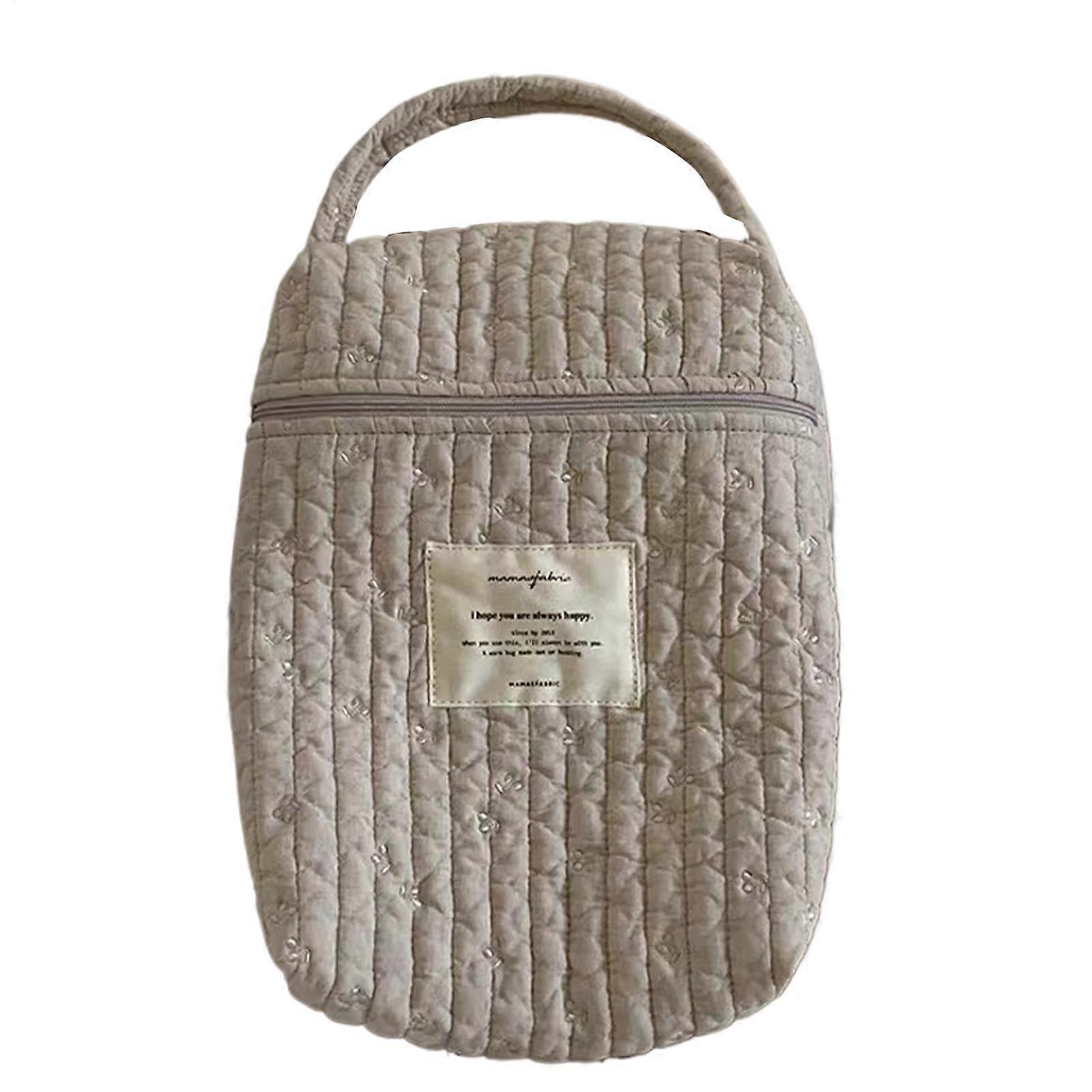 Diaper bag, organizer for changing table, quilted cotton nursery caddy – soft portable diaper stacker.