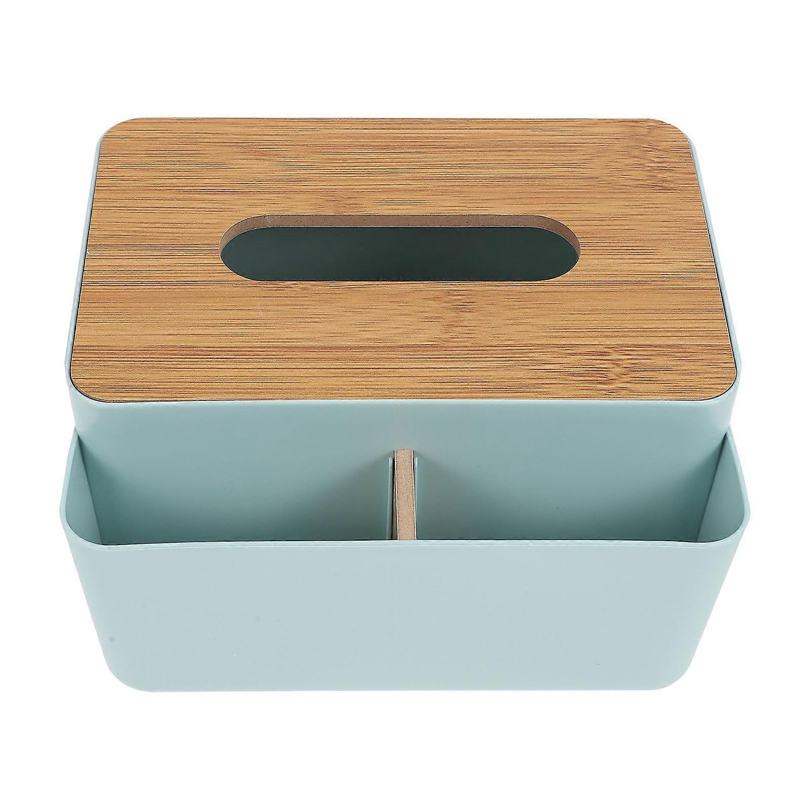Practical Tissue Box in Green Synthetic Material for Home Storage Use