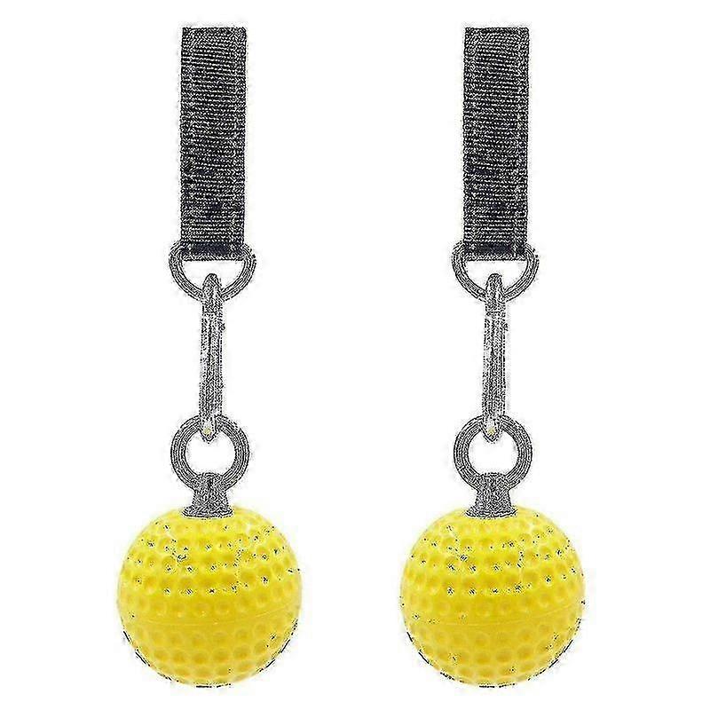 2pcs Pull Up Ball With Heavy Duty Strap Non Slip Hand Exercise(yellow)
