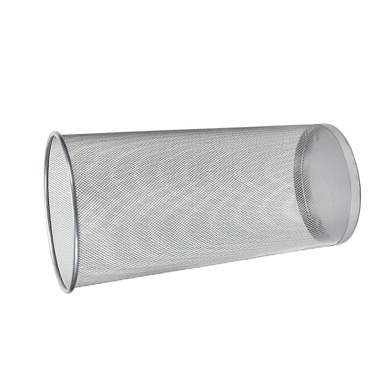 Contemporary Metal Umbrella Organizer Decorative Perforated Design Secure Storage Solution For 15 Umbrellas  silver