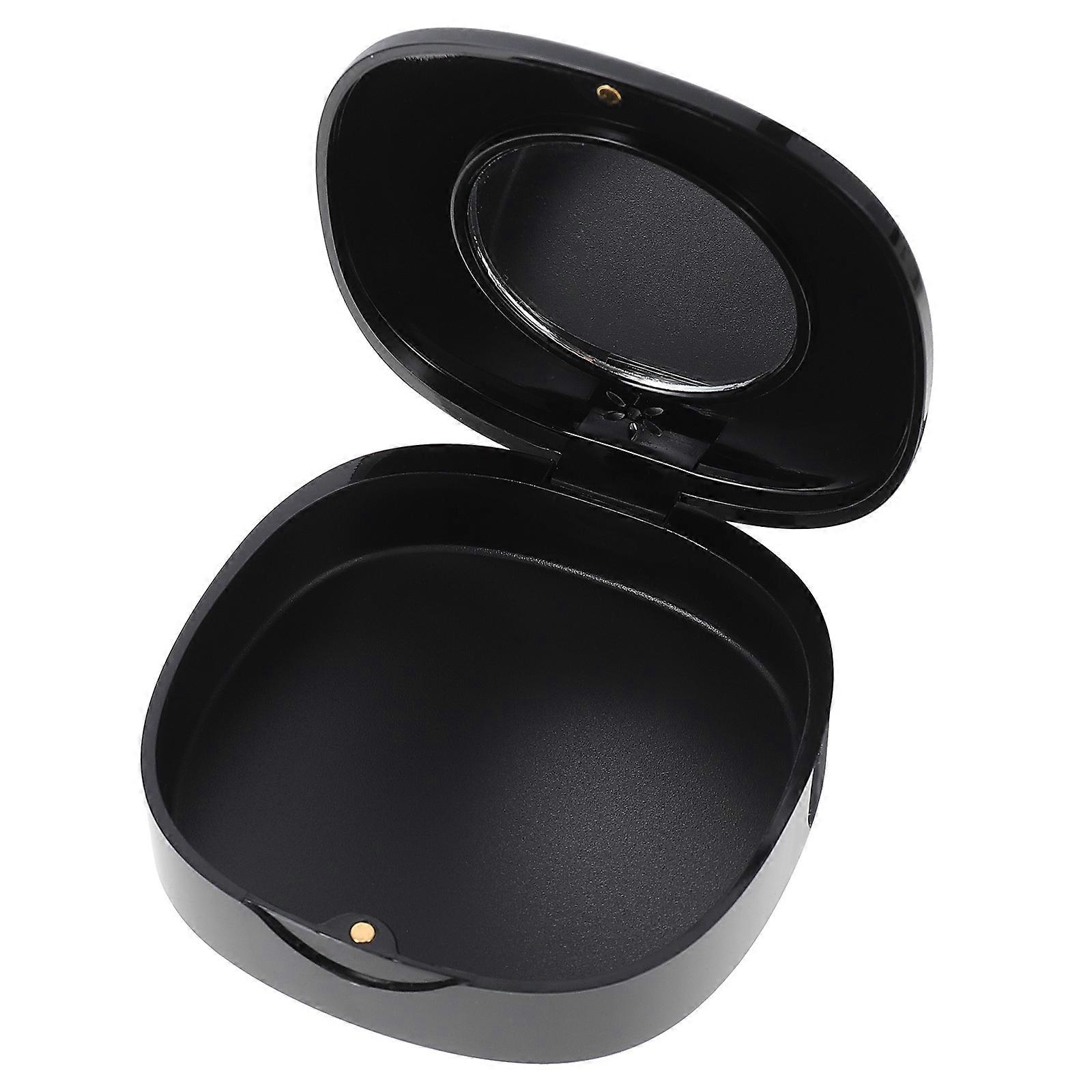 Retainer Storage Box Portable Denture Cleaning Box Cartoon Retainer Case with Mirror