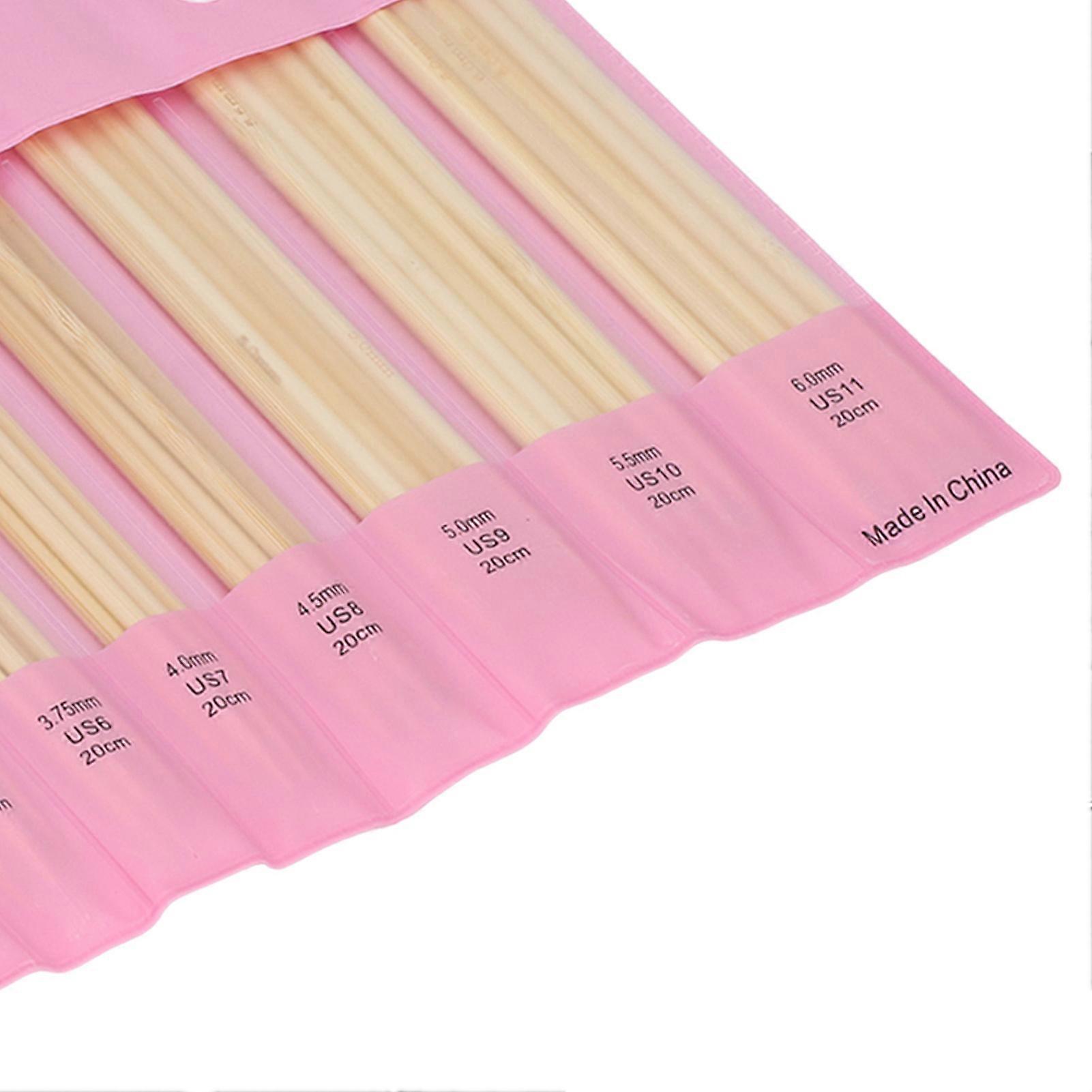 55pcs Bamboo Knitting Needles Double Pointed Long Yarn Knitting Needles Set for DIY Crafts Accessories