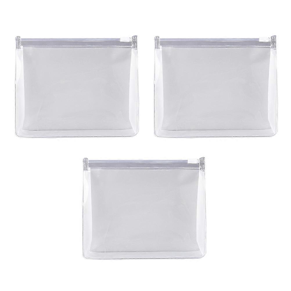Here's a refined product description for your **3pcs Transparent PVC Makeup Bags Set**:
### **3pcs Transparent PVC Makeup Bags Set – Portable
