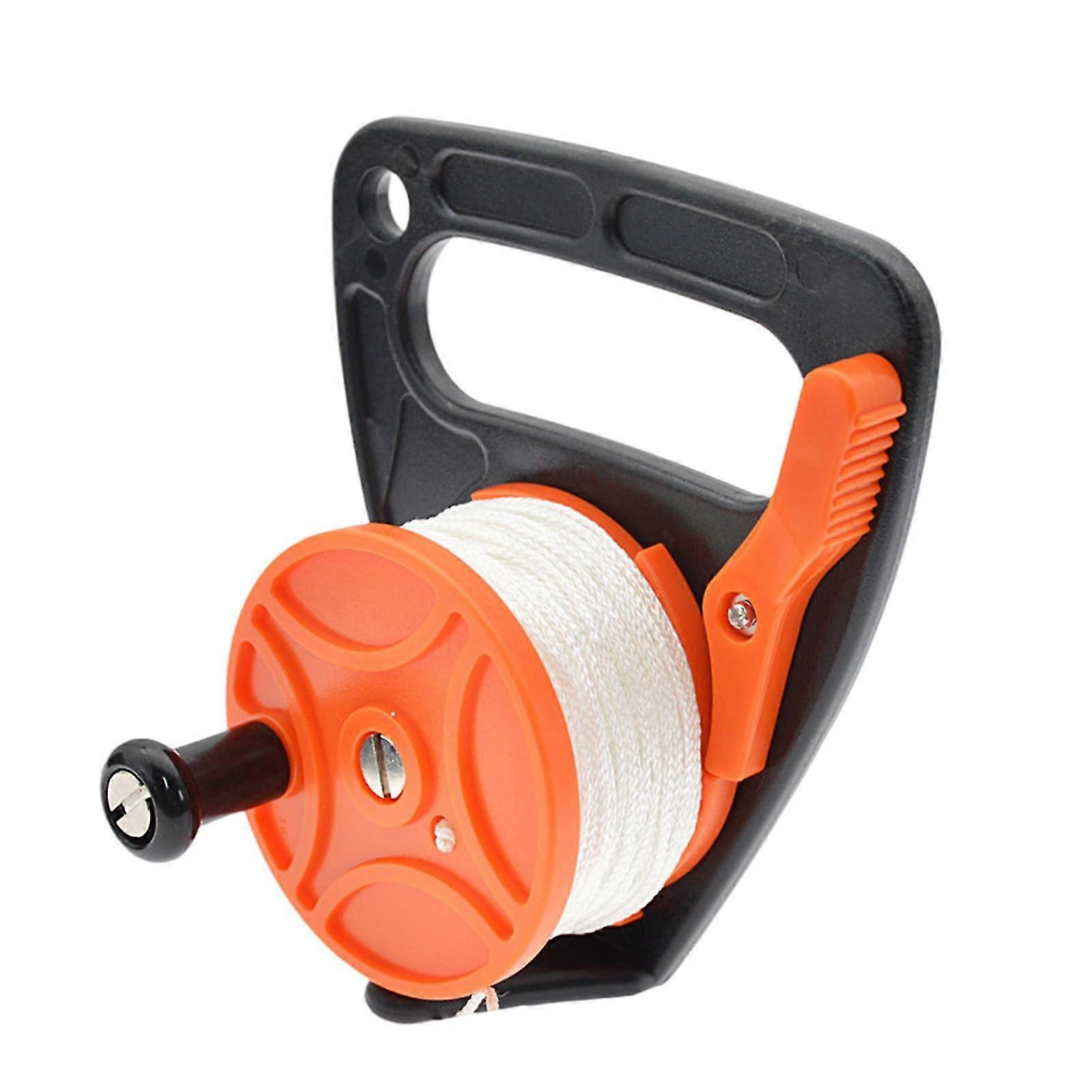 Scubas Diving Reel 46m/150ft Line Scubas Ratchets Dives Reel with Handle Stop Switches for for Underwater Activity 2025