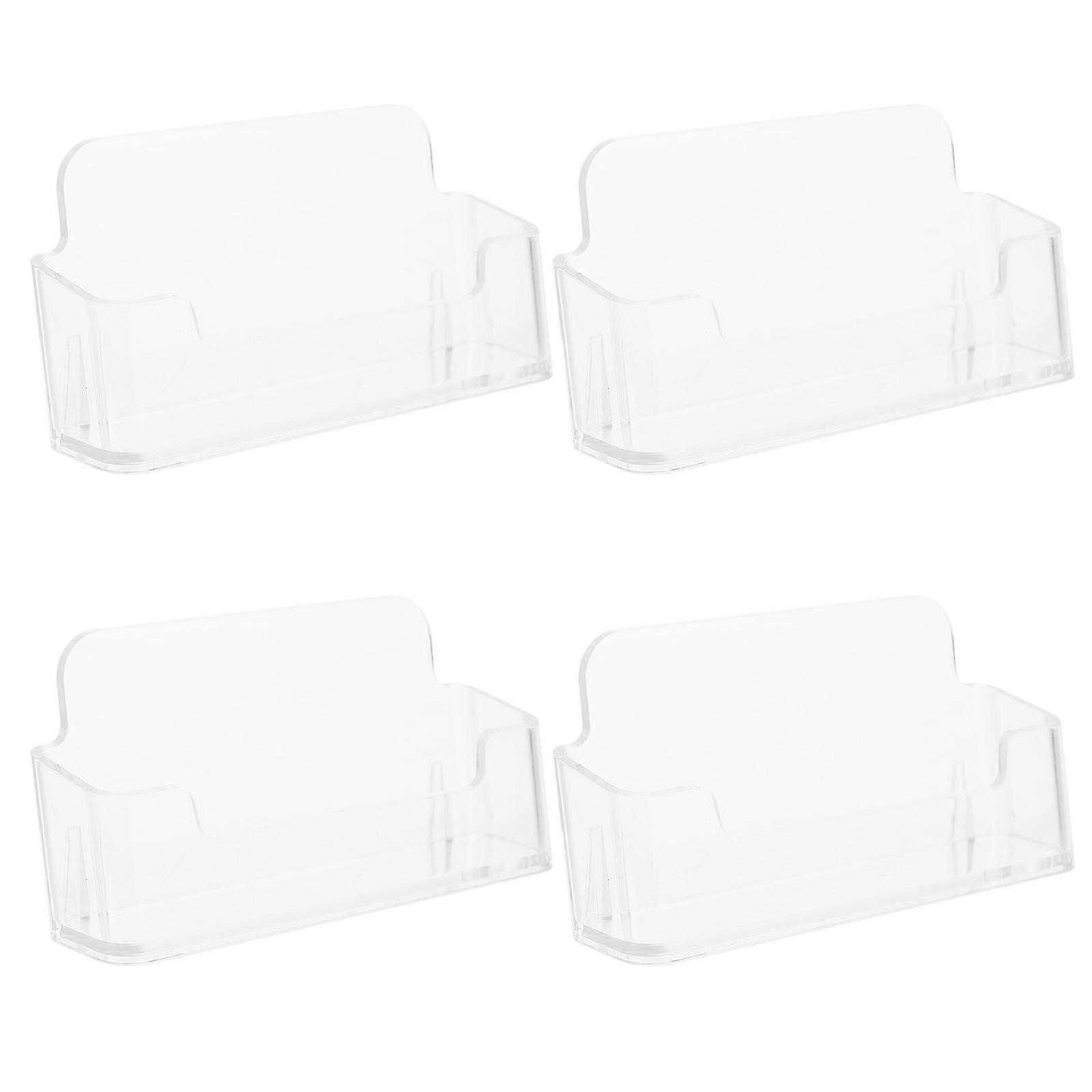 Display Professionalism Desktop Cards Stands Office Business Owners Clear 3.7×2×0.9in 4Pcs