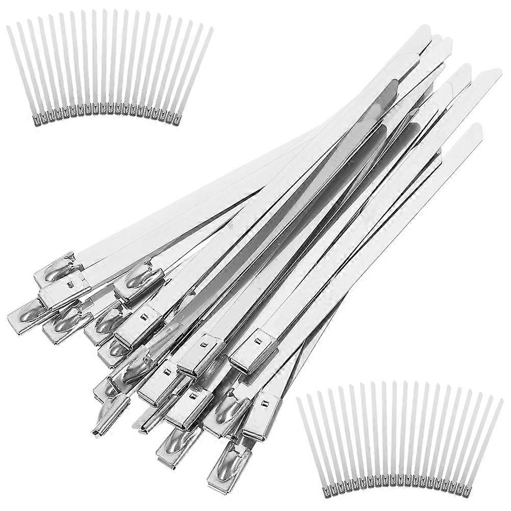 Stainless Steel Cable Ties for Holding Use Silver Color High Toughness 100 Pieces
