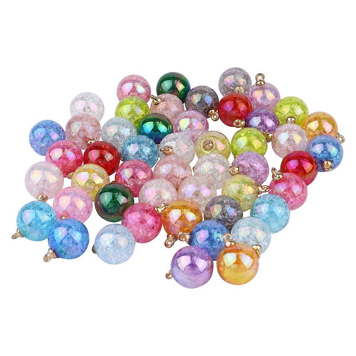 Colorful Resin Pendant Beads for Jewelry Making Assorted Color Lightweight and Durable 50pcs