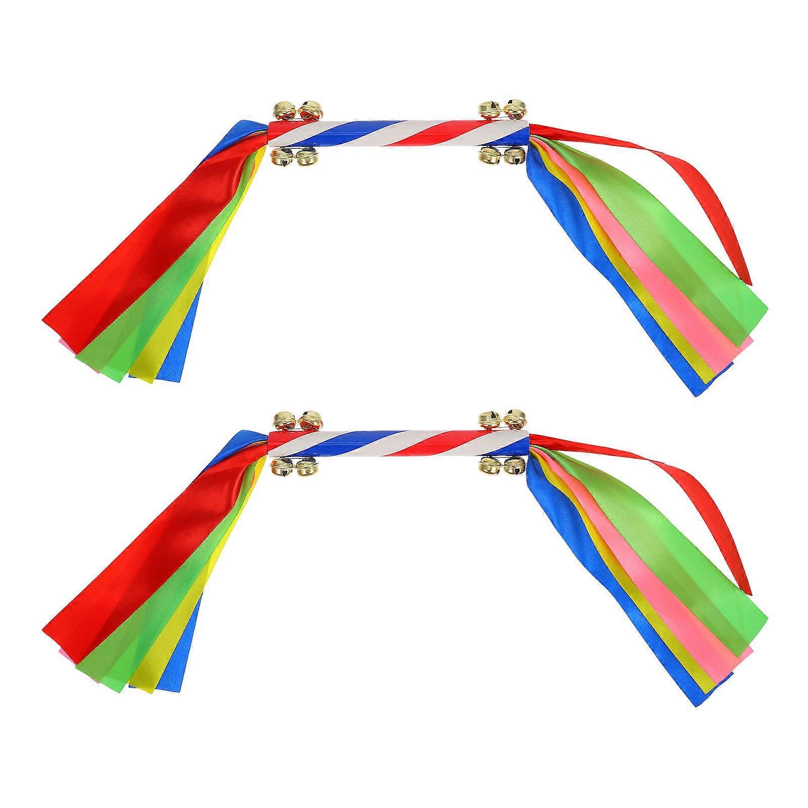 Colorful Cheerleading Pom Poms with Bells Handheld Props for Gymnastics, Dance, and Sports Events