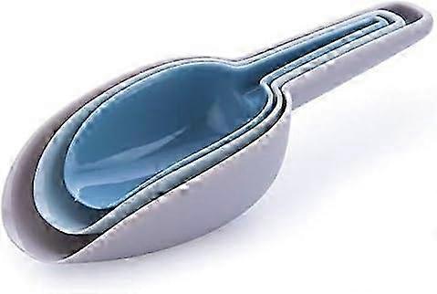 Multipurpose Plastic Pet Food Scoop Set of 3 - Handy Nesting Design for Convenient Portion Control & Feeding