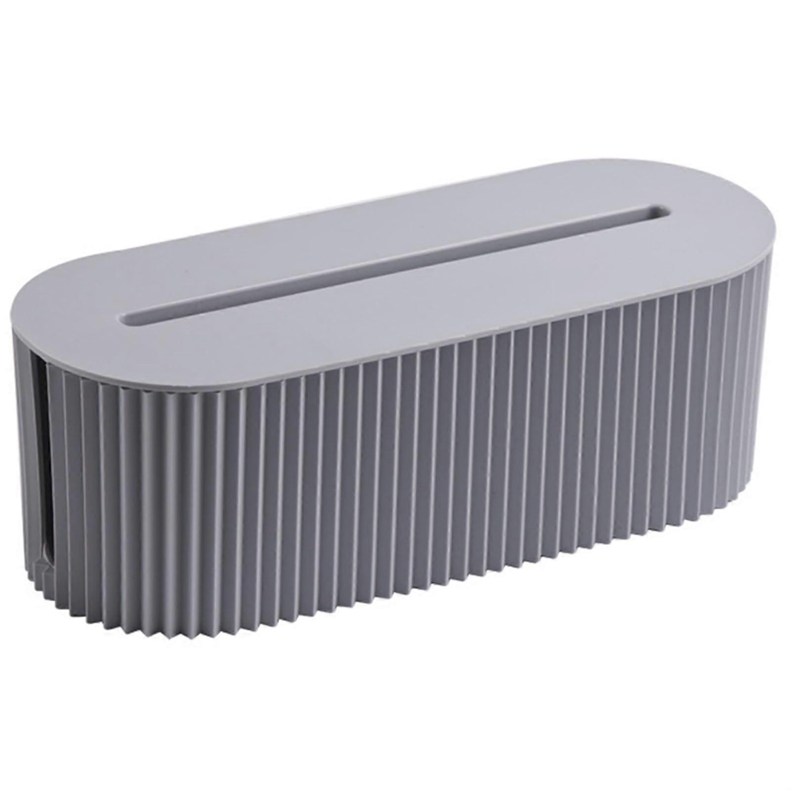 Cable Storage Box, Organiser for Desk, Large Capacity, Power Strip, Graphite Grey