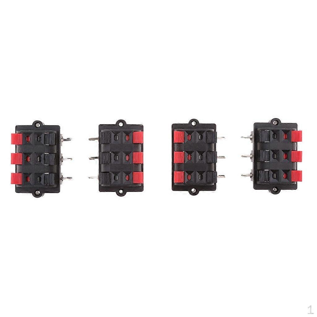 2 Row Speaker Terminal Clip Connector 6 Positions Audio Cable Push pieces