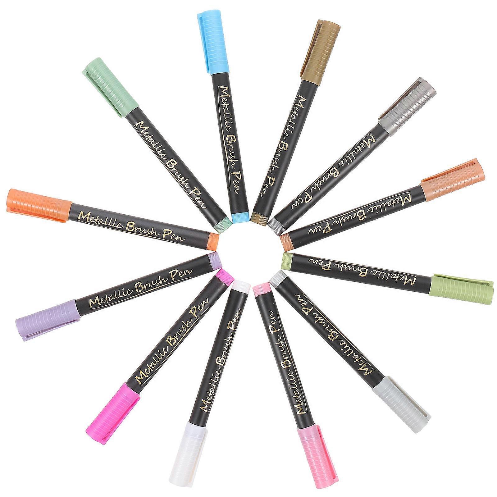 Soft Brush Marker Set 12pcs Multi Use Colorful Pens for Coloring, Journaling, Doodling, and Crafting Smooth Writing with Ergonomic Design for