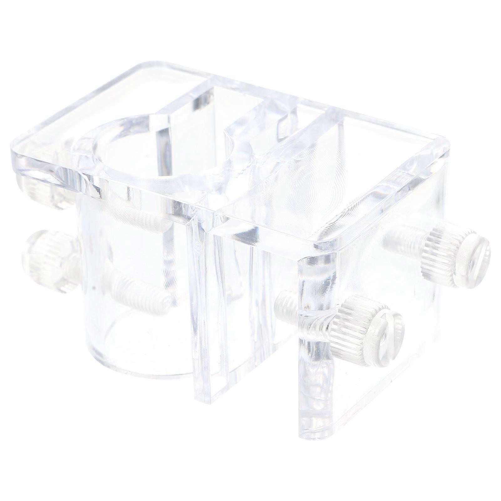 Aquarium Hose Fixing Clip Multi-Function Pipe Clamp Preventing Hose Falling Off Crystal Clear 6X4X3.5cm 2Pack