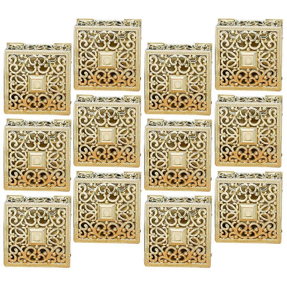 12Pcs Golden Plastic Candy Boxes for Pet Use Beautiful Design and Reusable Features