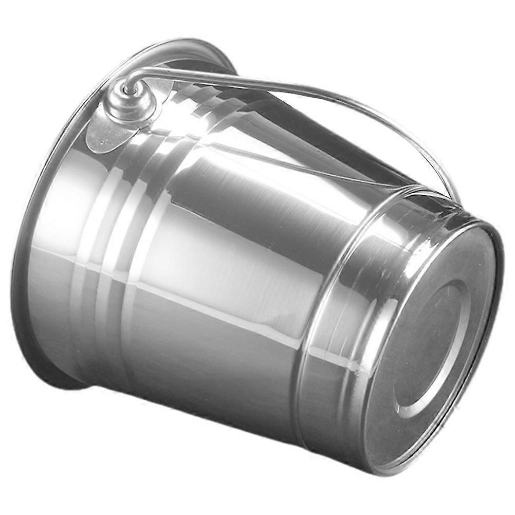 Wearresistant Stainless Steel Ice Bucket for Home Silver Multifunction with Double Handle 4L