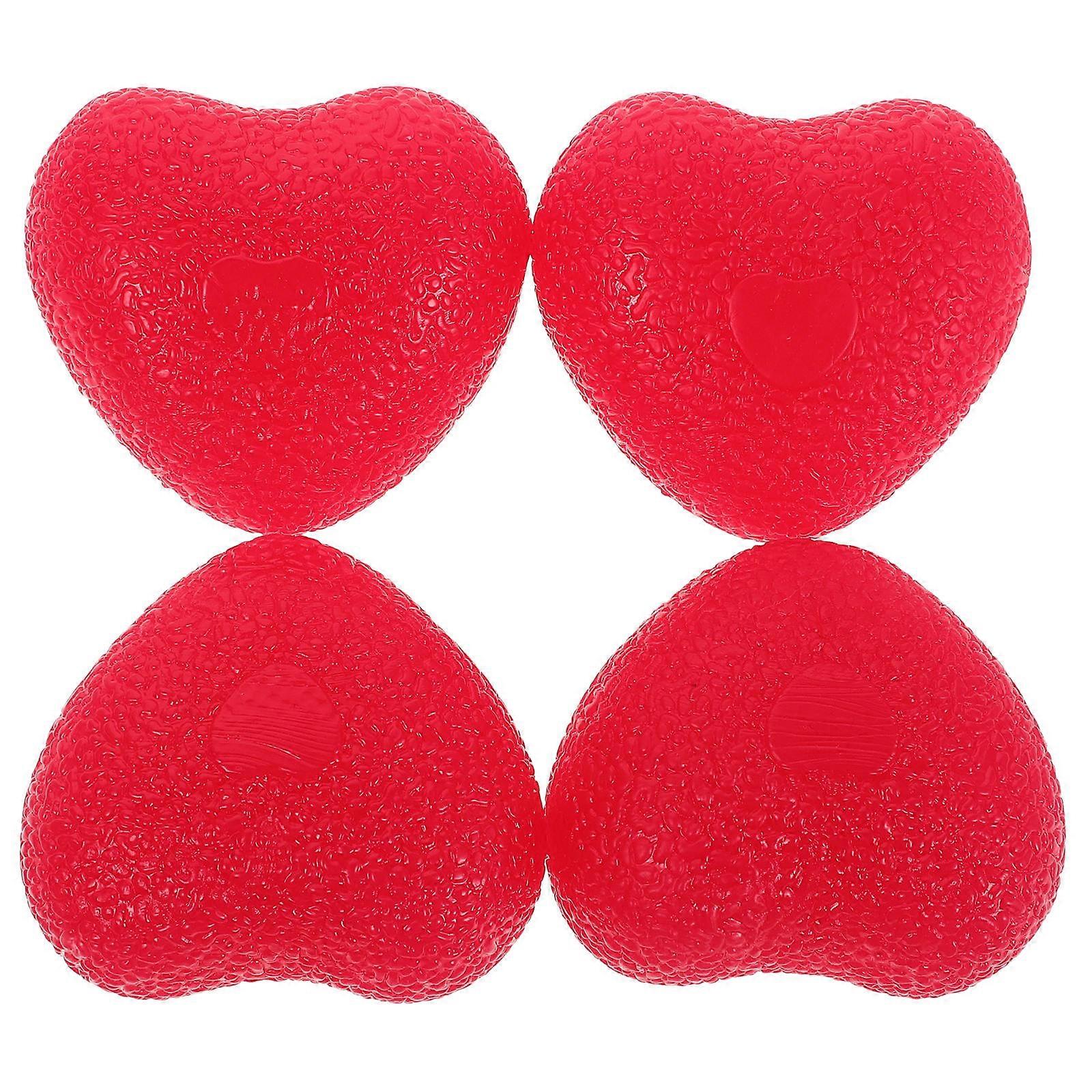 4pcs Heart Shaped Hand Grip Strength Balls Squeezer Set for Finger and Wrist Exercise Training